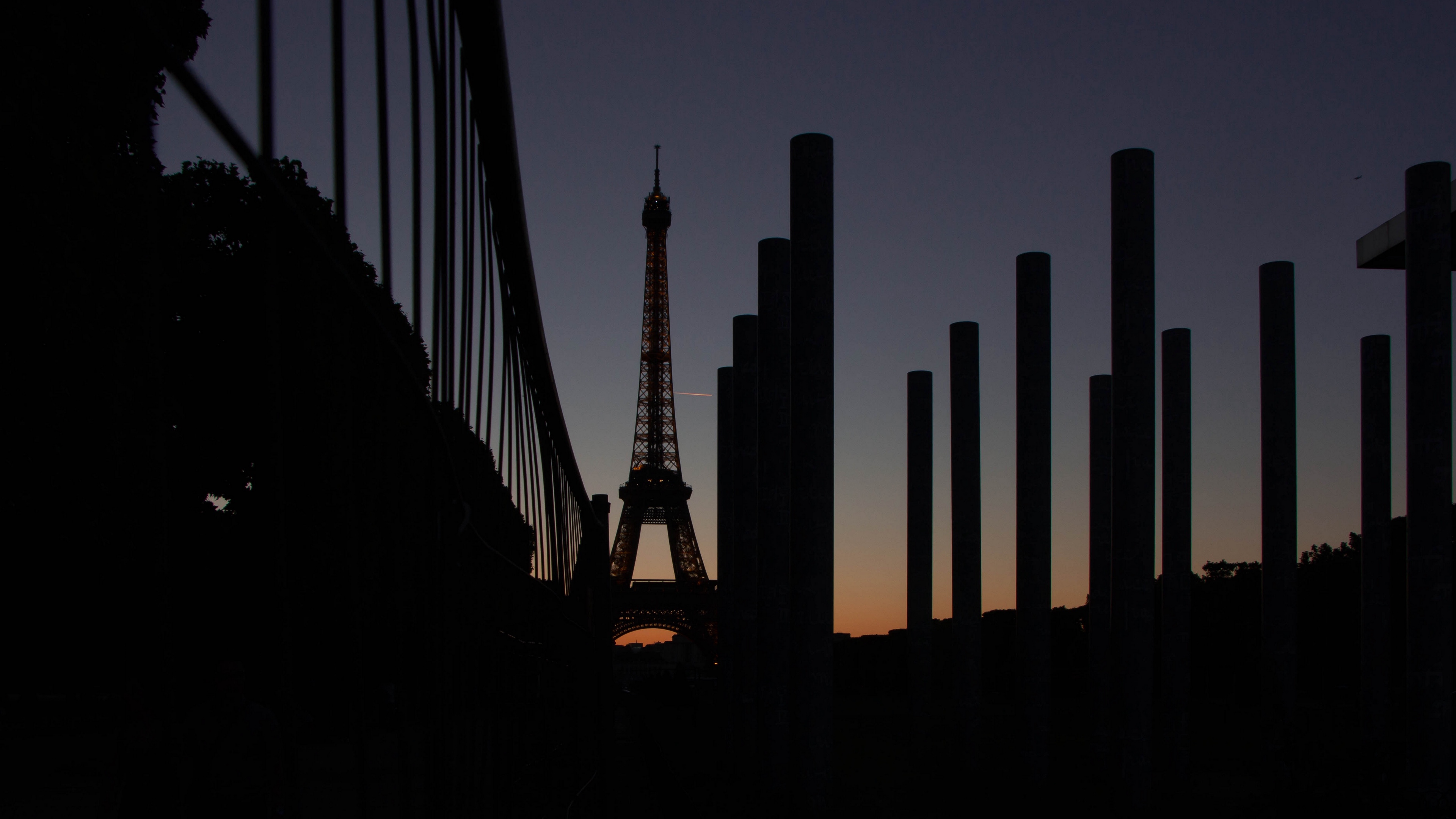 Eiffel Tower Cityscape In Moon Night Wallpapers