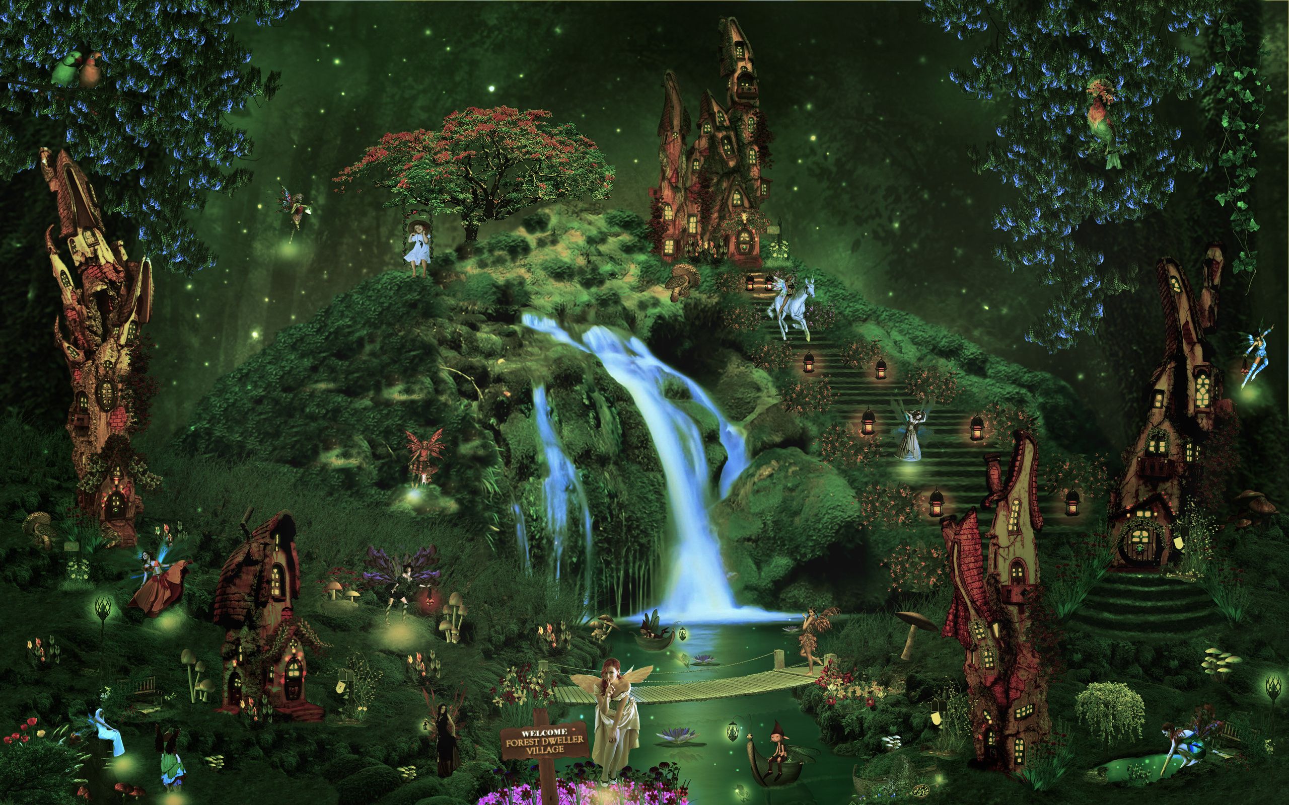 Enchanted Forest With Fairies Wallpapers