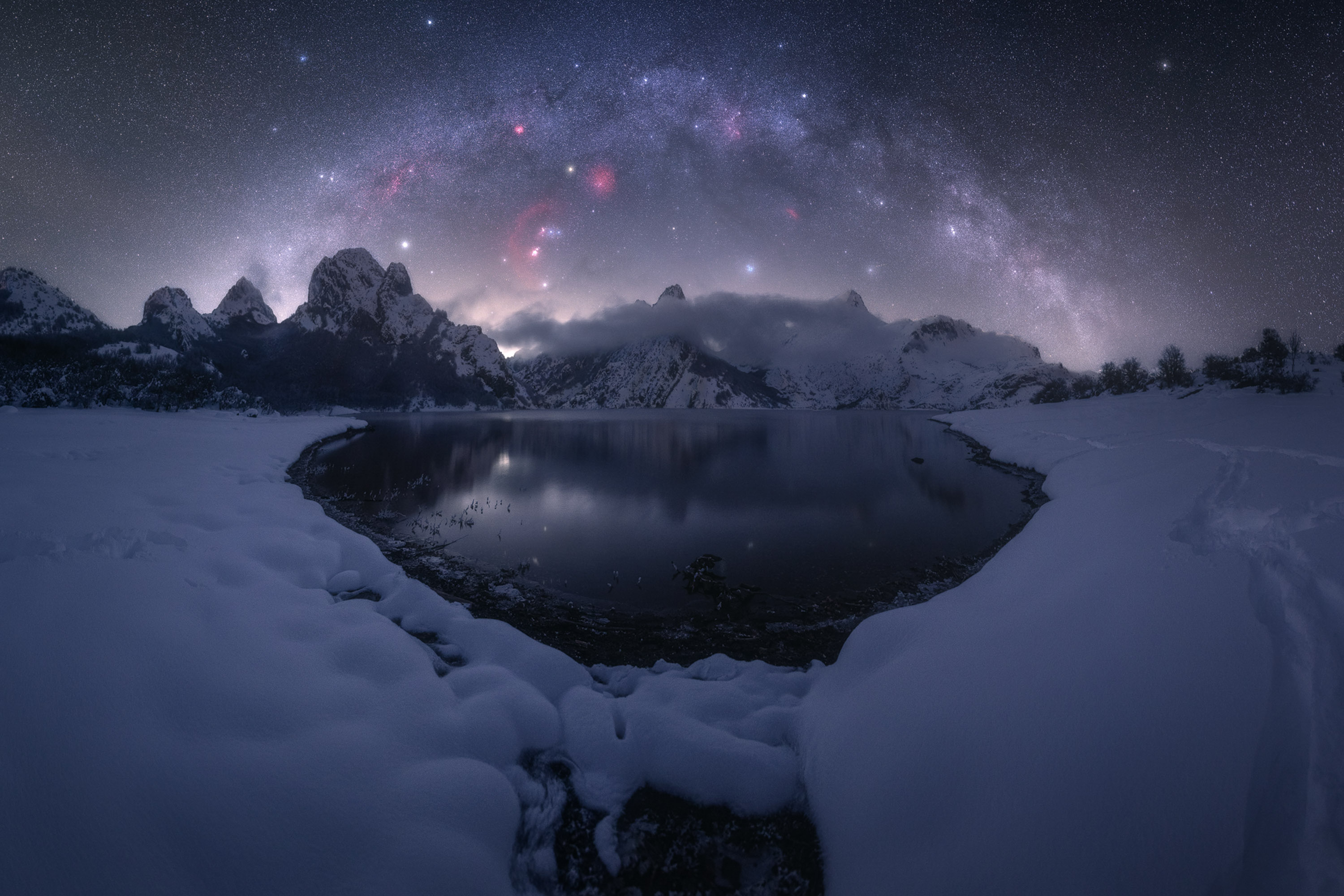 Erupting Volcano With Milky Way As A Back Drop Wallpapers