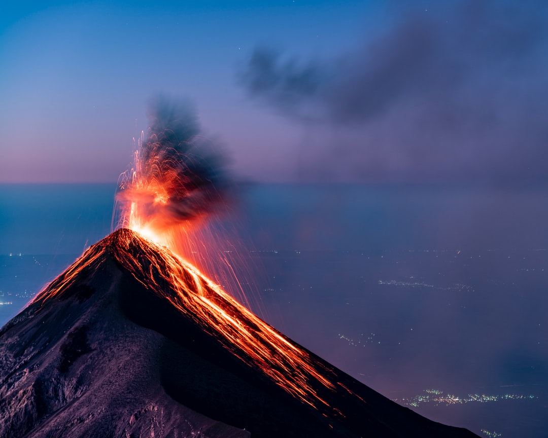 Erupting Volcano With Milky Way As A Back Drop Wallpapers