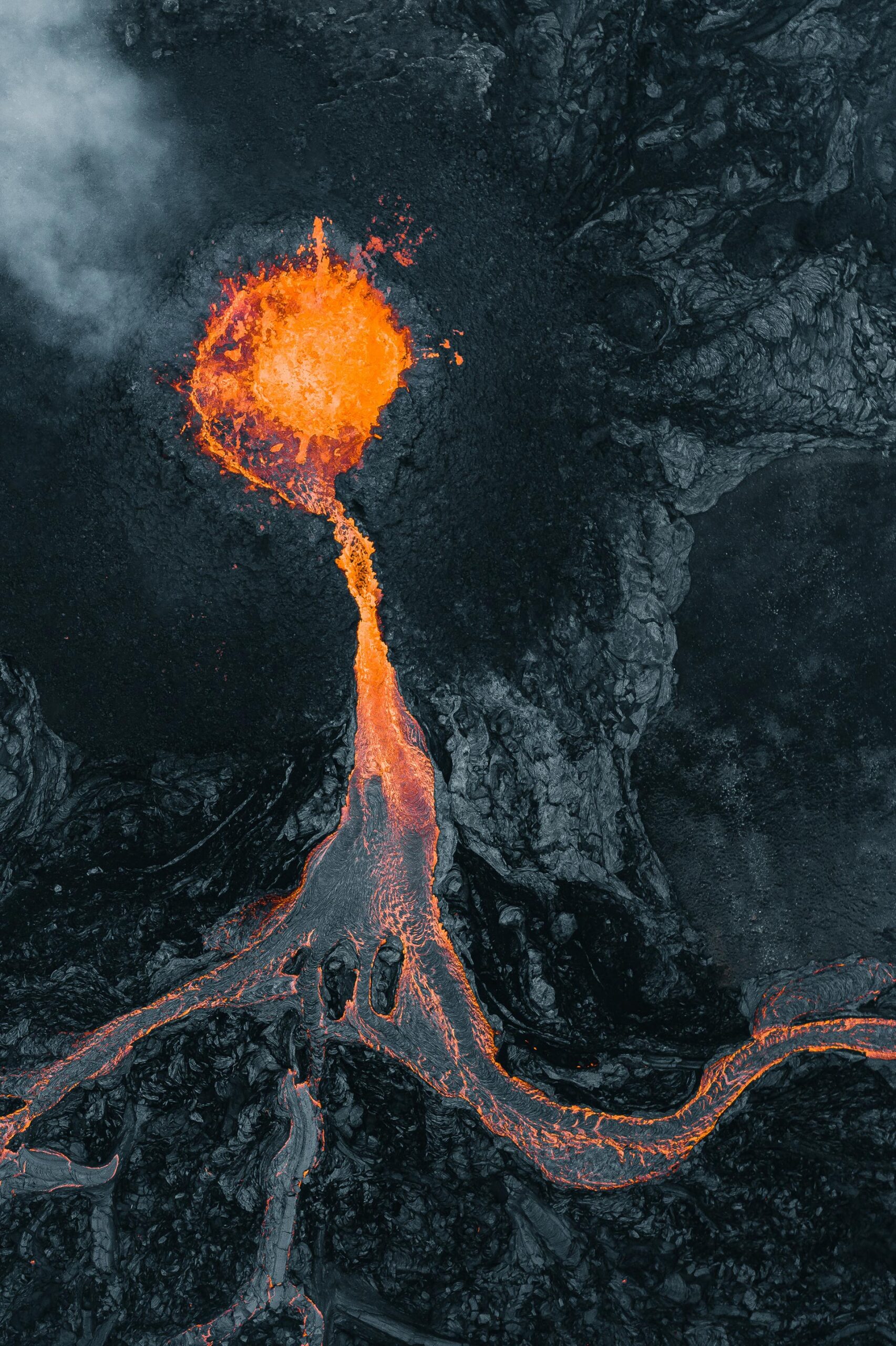 Erupting Volcano With Milky Way As A Back Drop Wallpapers