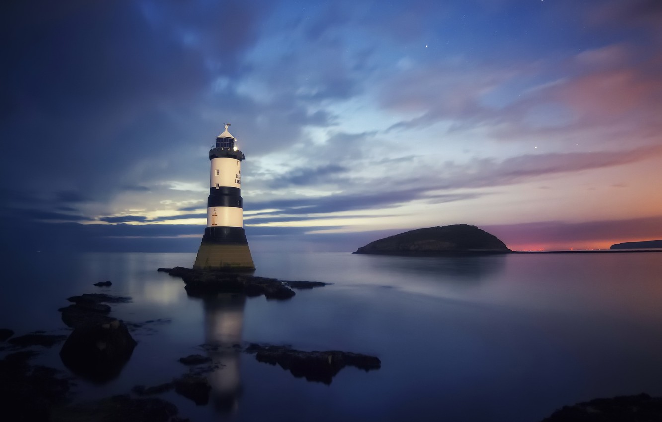 Evening In Lighthouse Sea Wallpapers