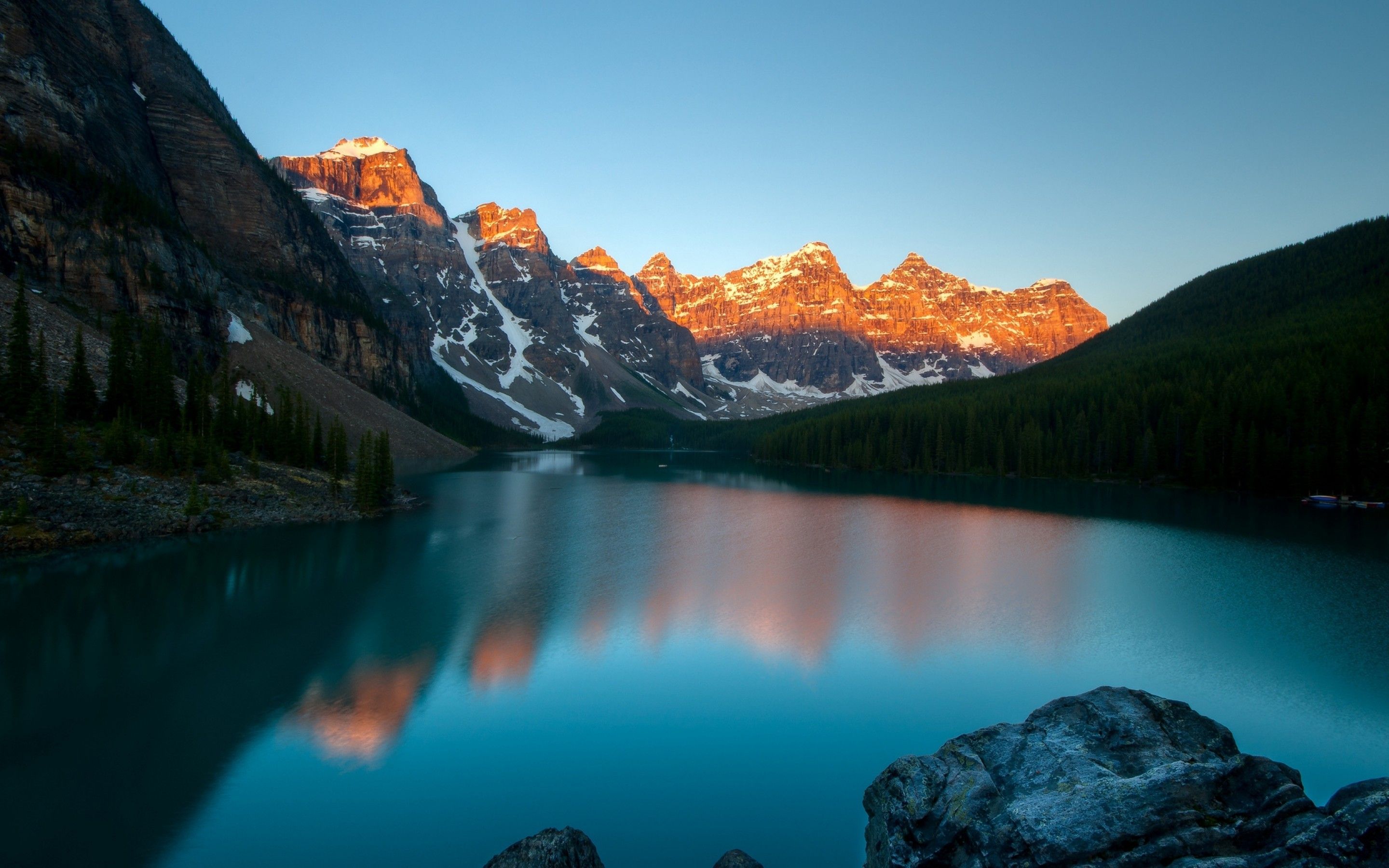 Evening Sunset Mountains Lake Wallpapers