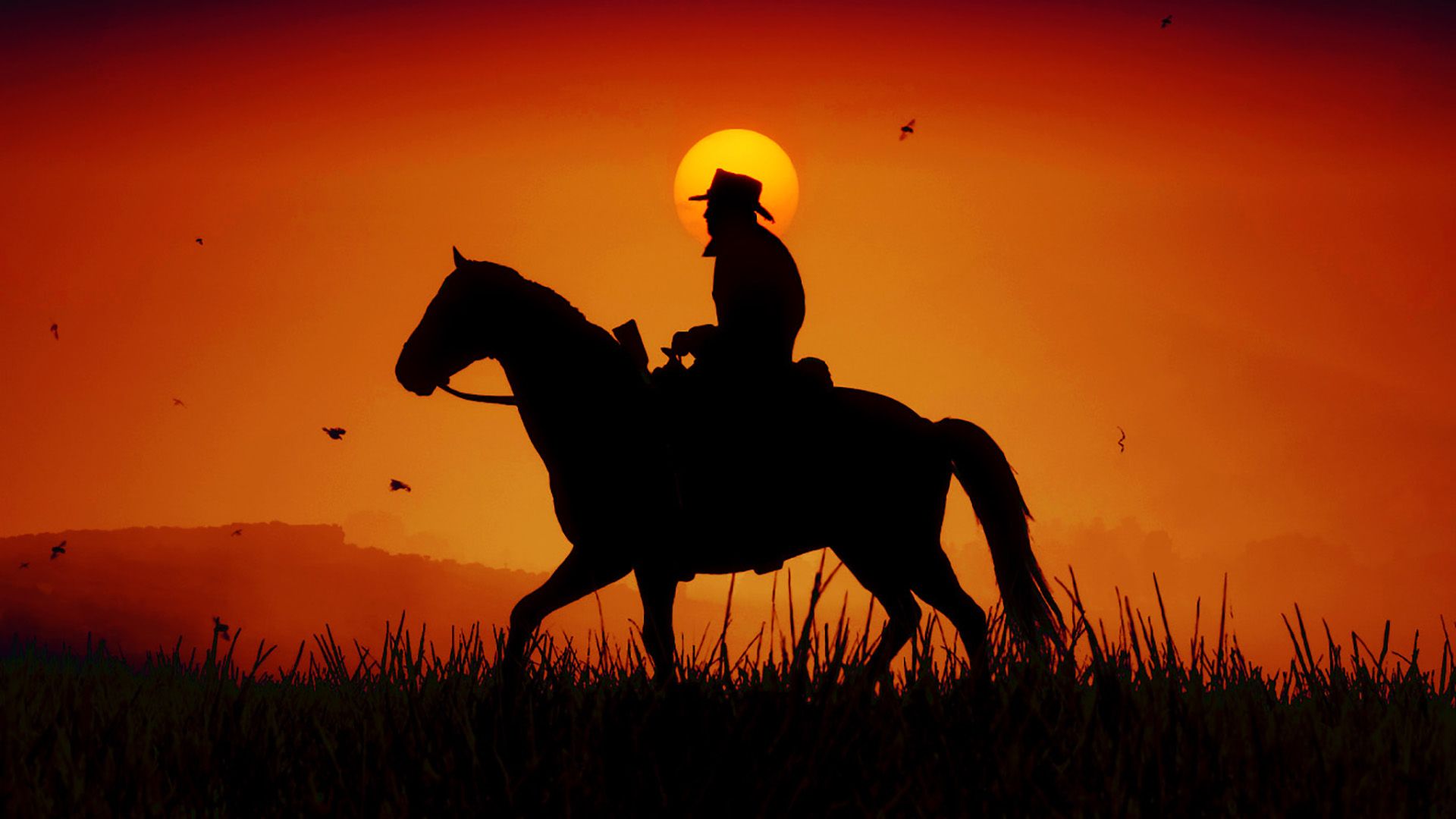 Evil Riding Horse In Sunset Wallpapers