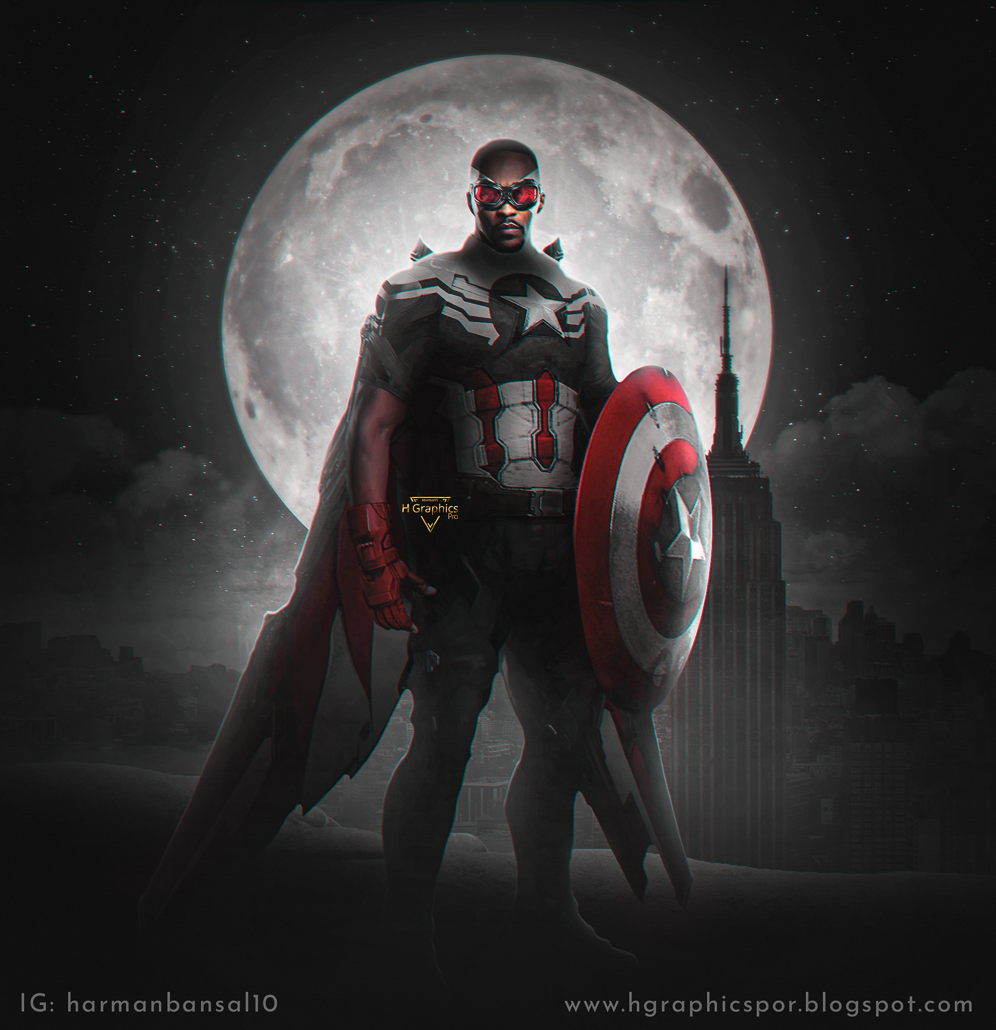 Falcon As Captain America Art Wallpapers