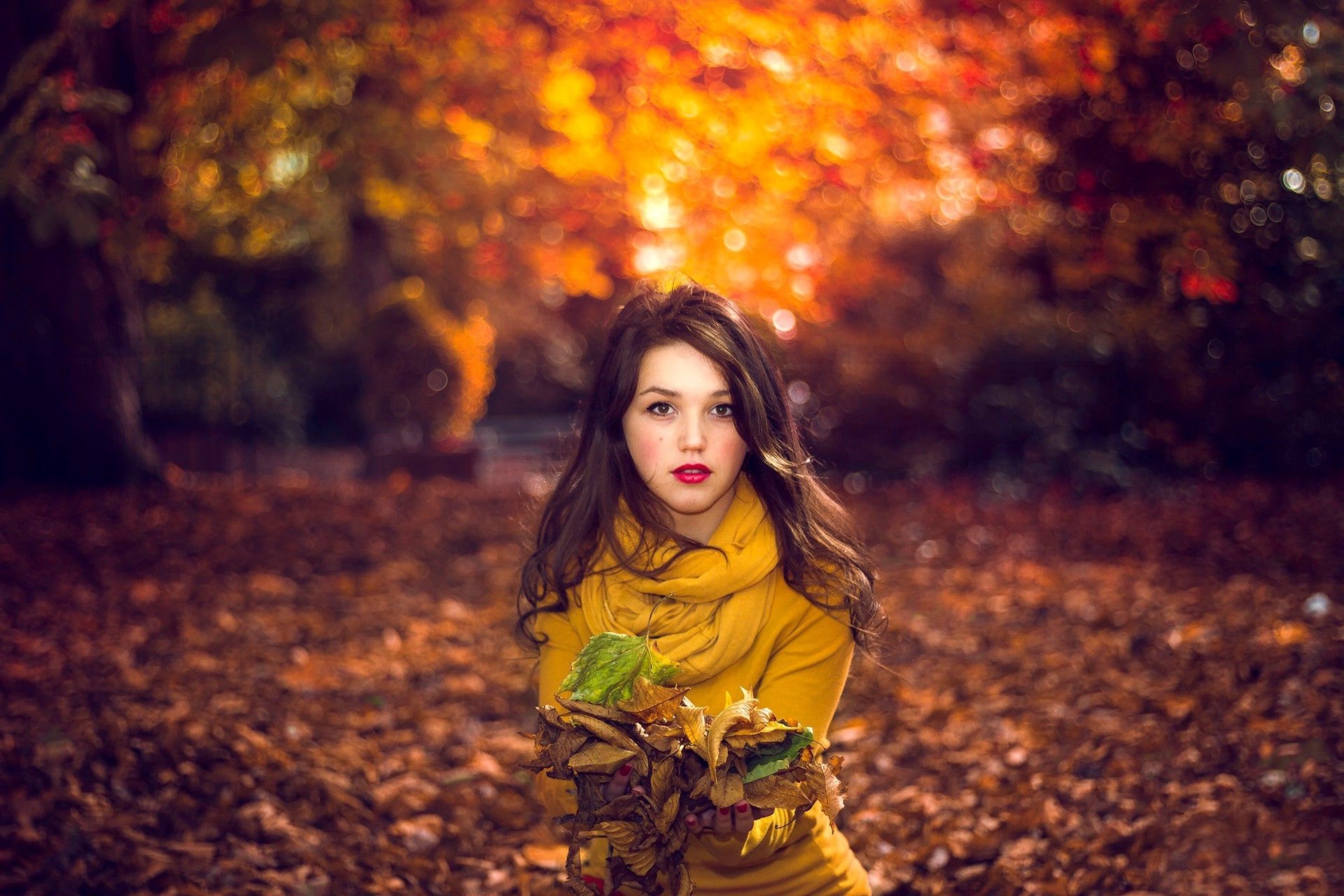 Fall Model Photography Wallpapers