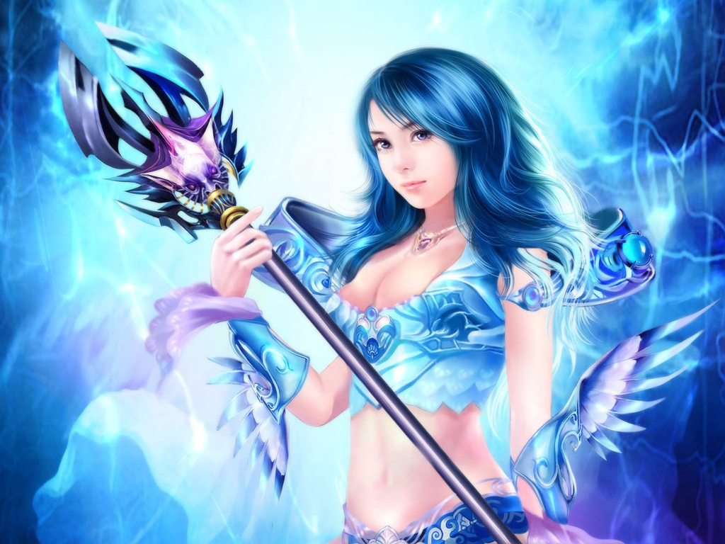 Fantasy Blue Girl
 Wallpapers