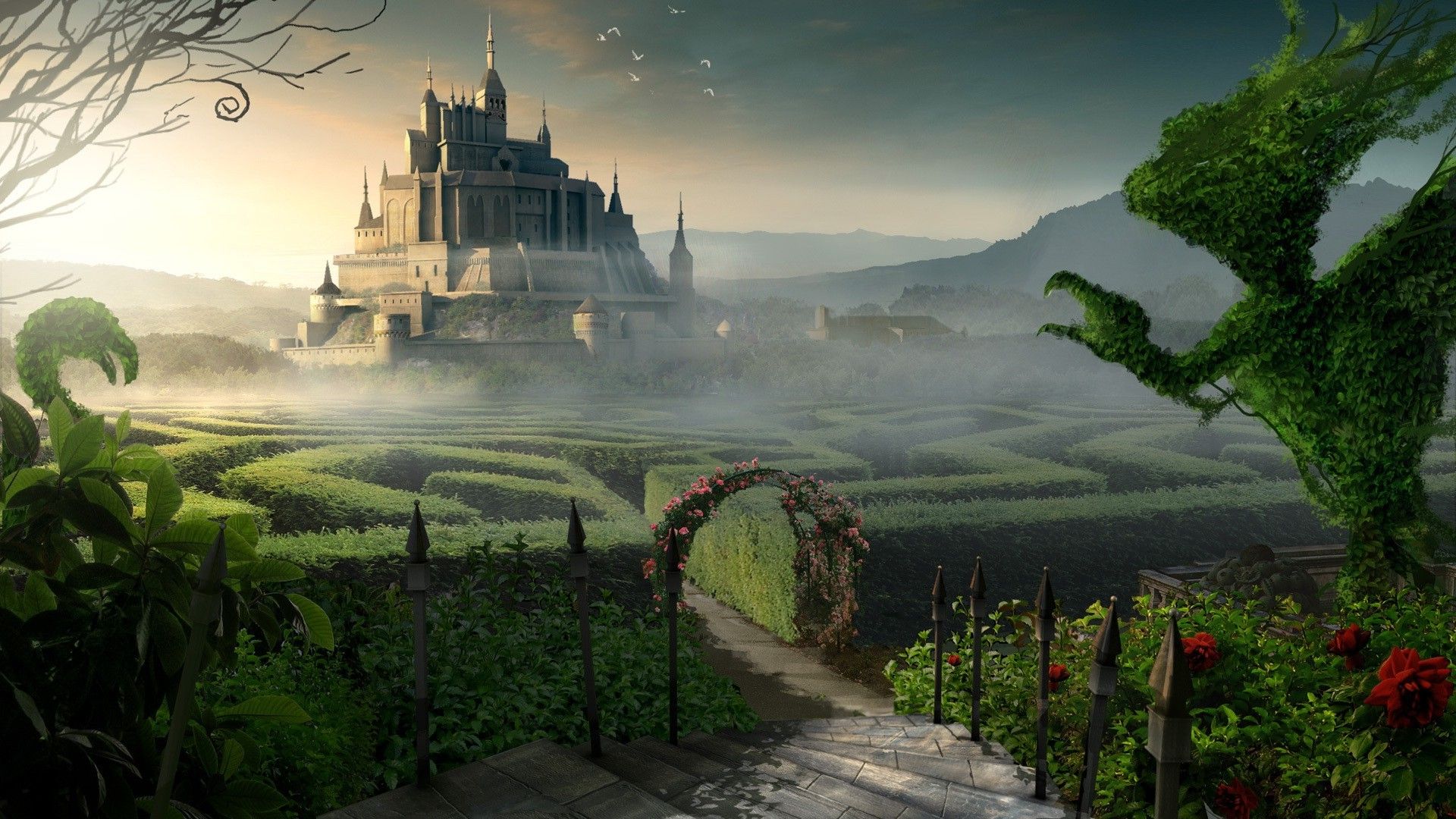 Fantasy Castle Landscape Wallpapers