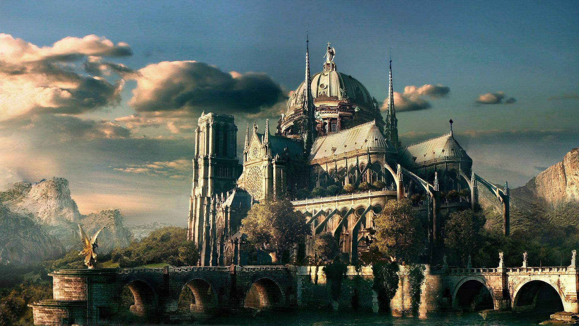 Fantasy Castle Landscape Wallpapers