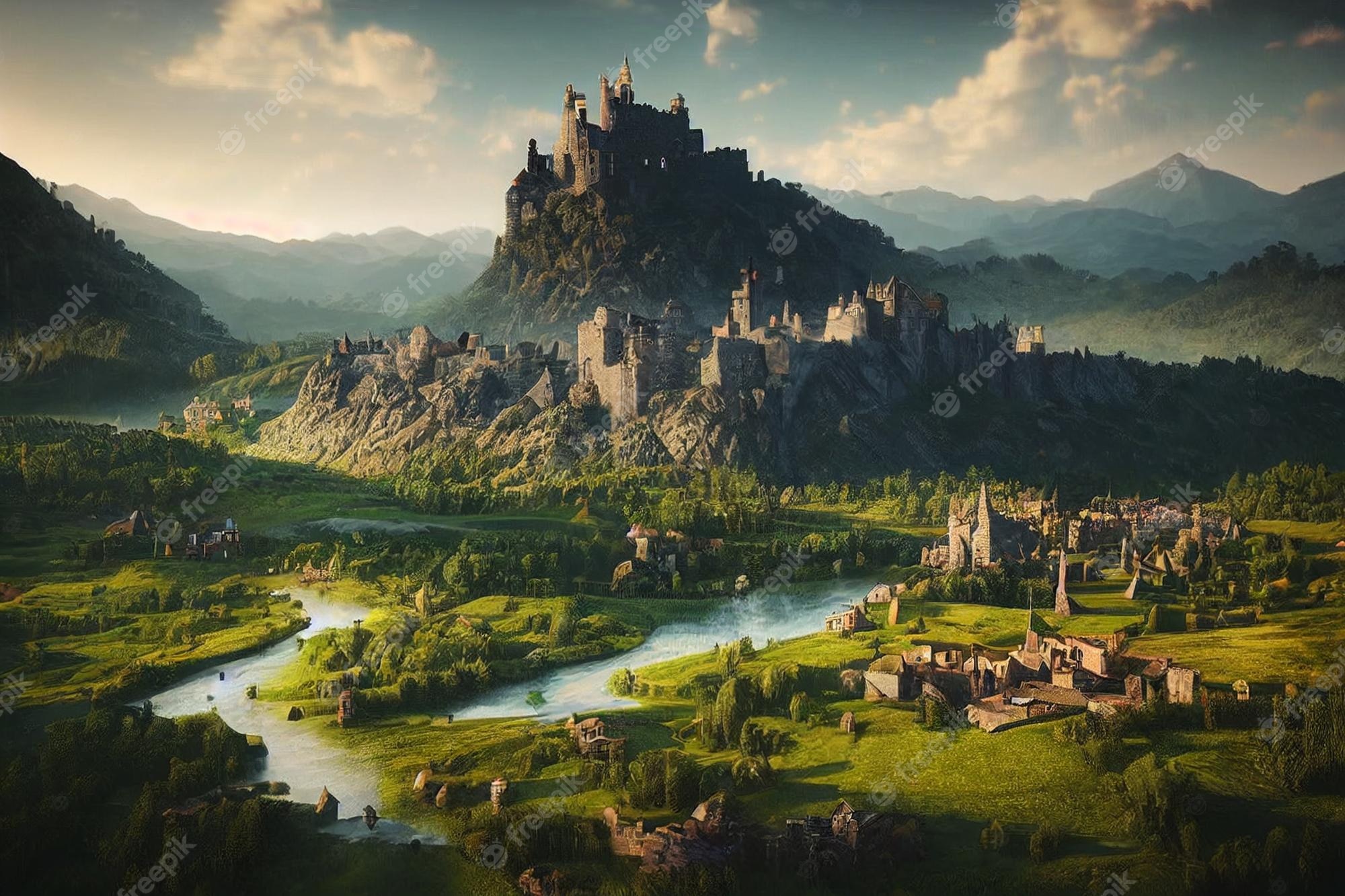 Fantasy Castle Landscape Wallpapers