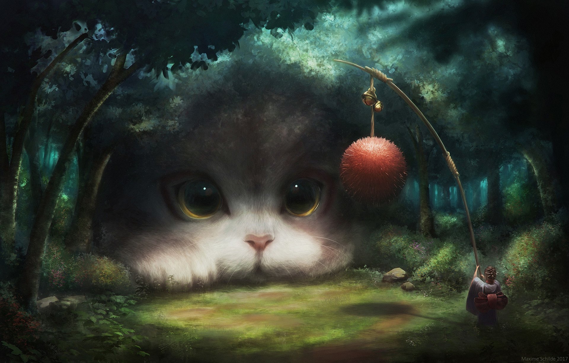 Fantasy Cat And Tree
 Wallpapers