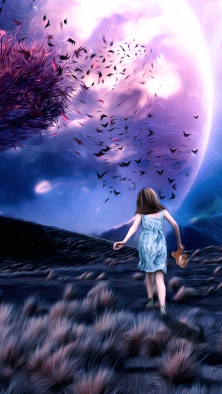 Fantasy Child Cool Alone Art
 Wallpapers