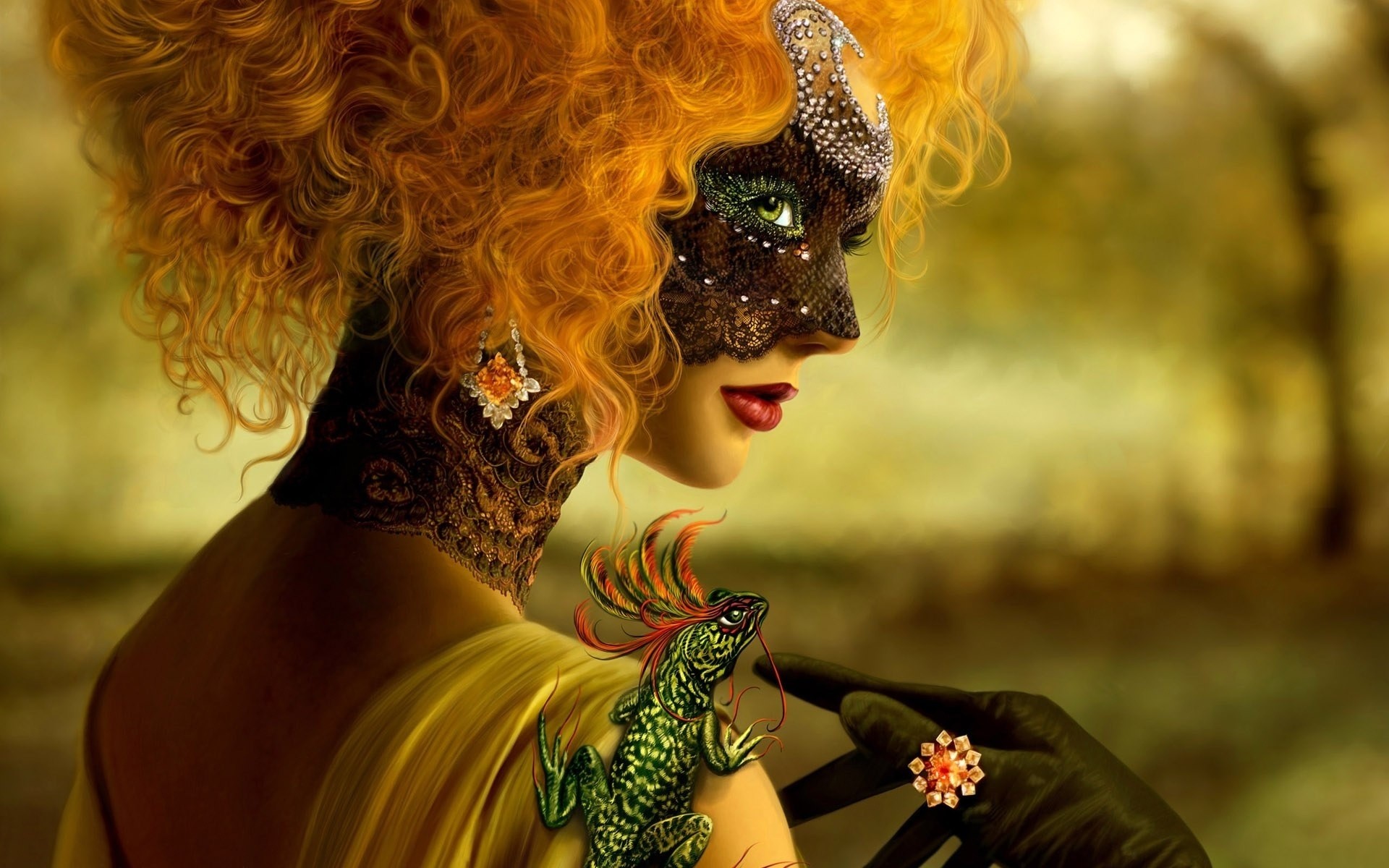 Fantasy Girl In Mask
 Wallpapers