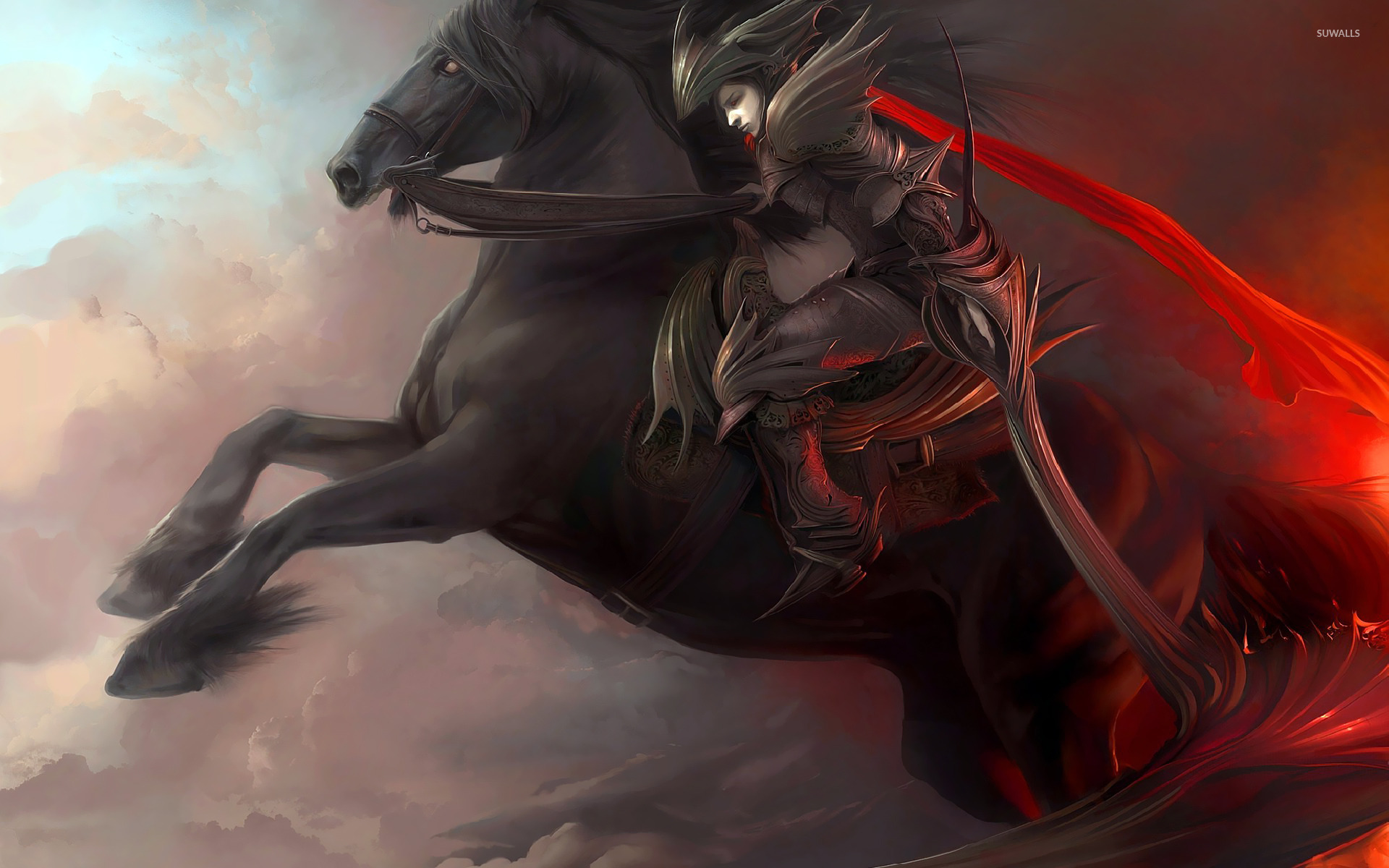 Fantasy Men Horse Riding
 Wallpapers