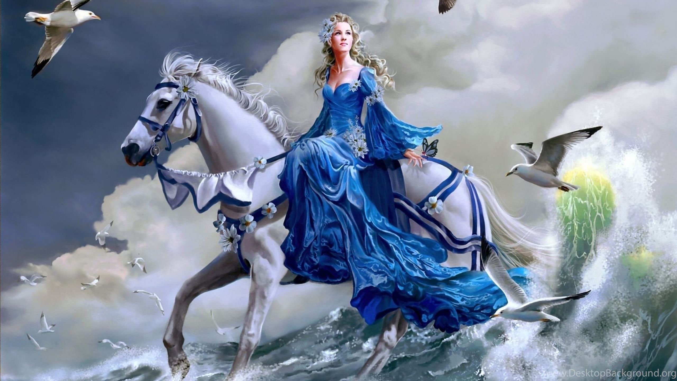 Fantasy Men Horse Riding
 Wallpapers