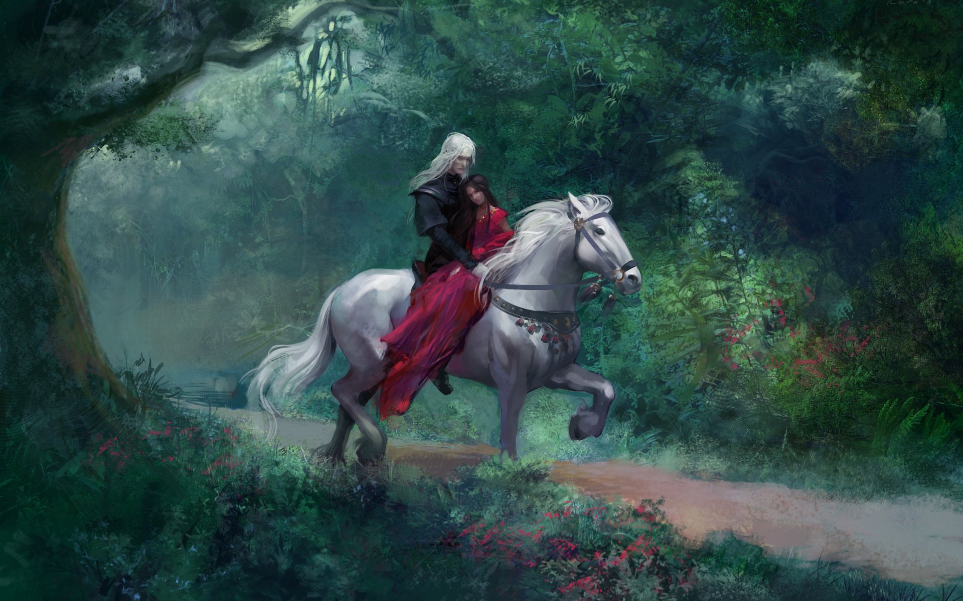 Fantasy Men Horse Riding
 Wallpapers