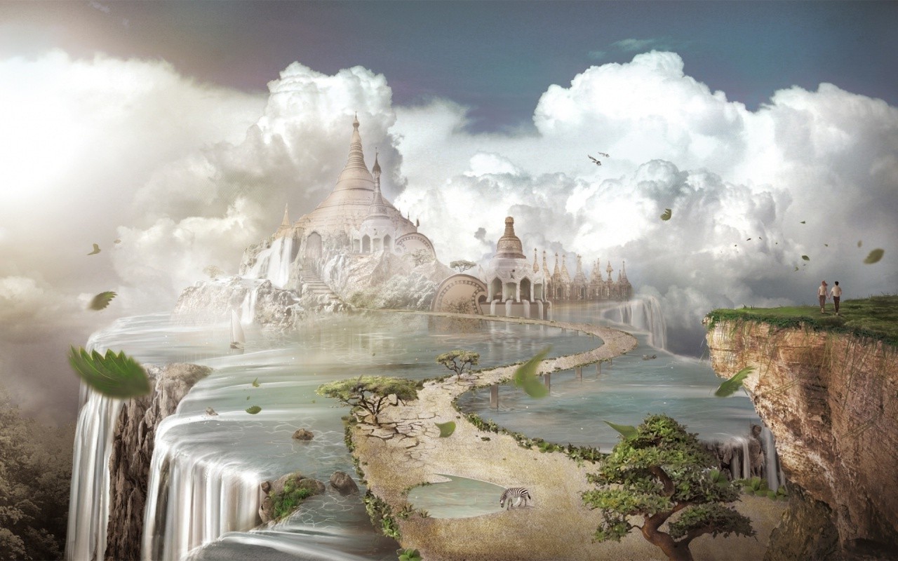 Fantasy Water Castle Wallpapers