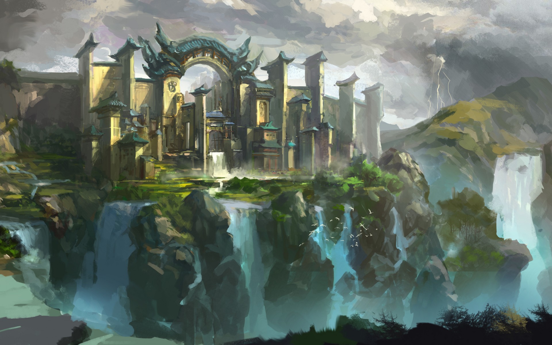 Fantasy Water Castle Wallpapers