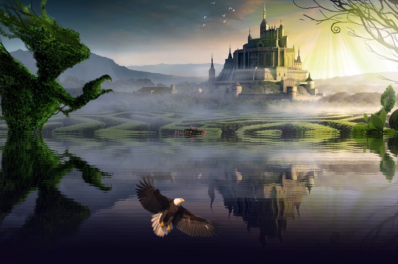 Fantasy Water Castle Wallpapers