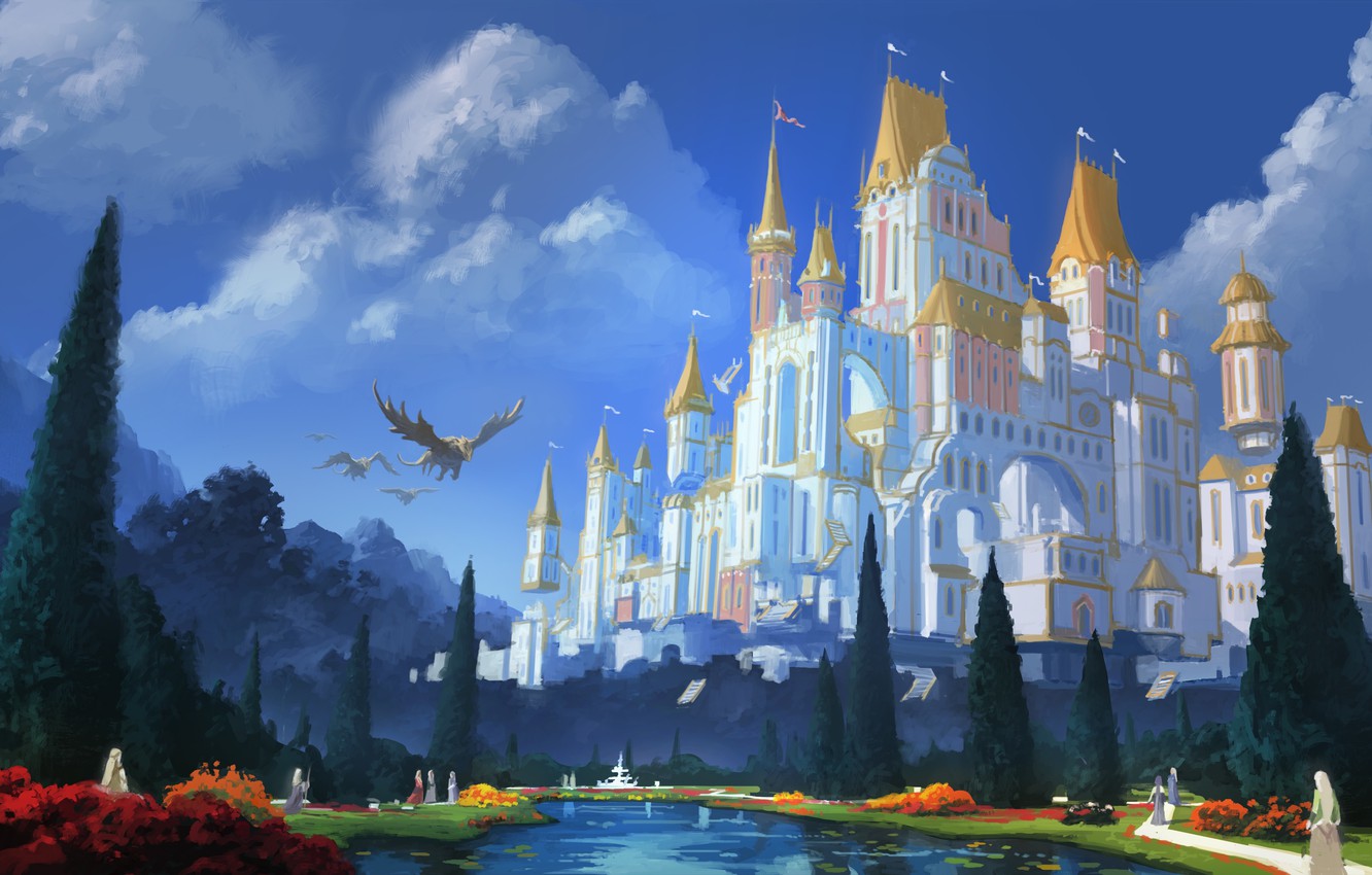 Fantasy Water Castle Wallpapers