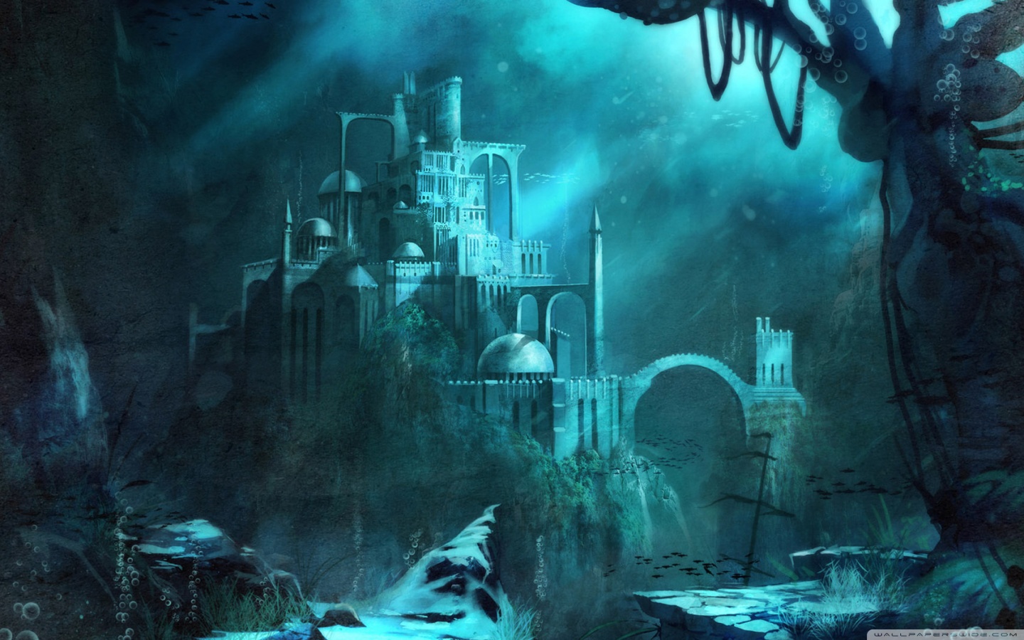 Fantasy Water Castle Wallpapers