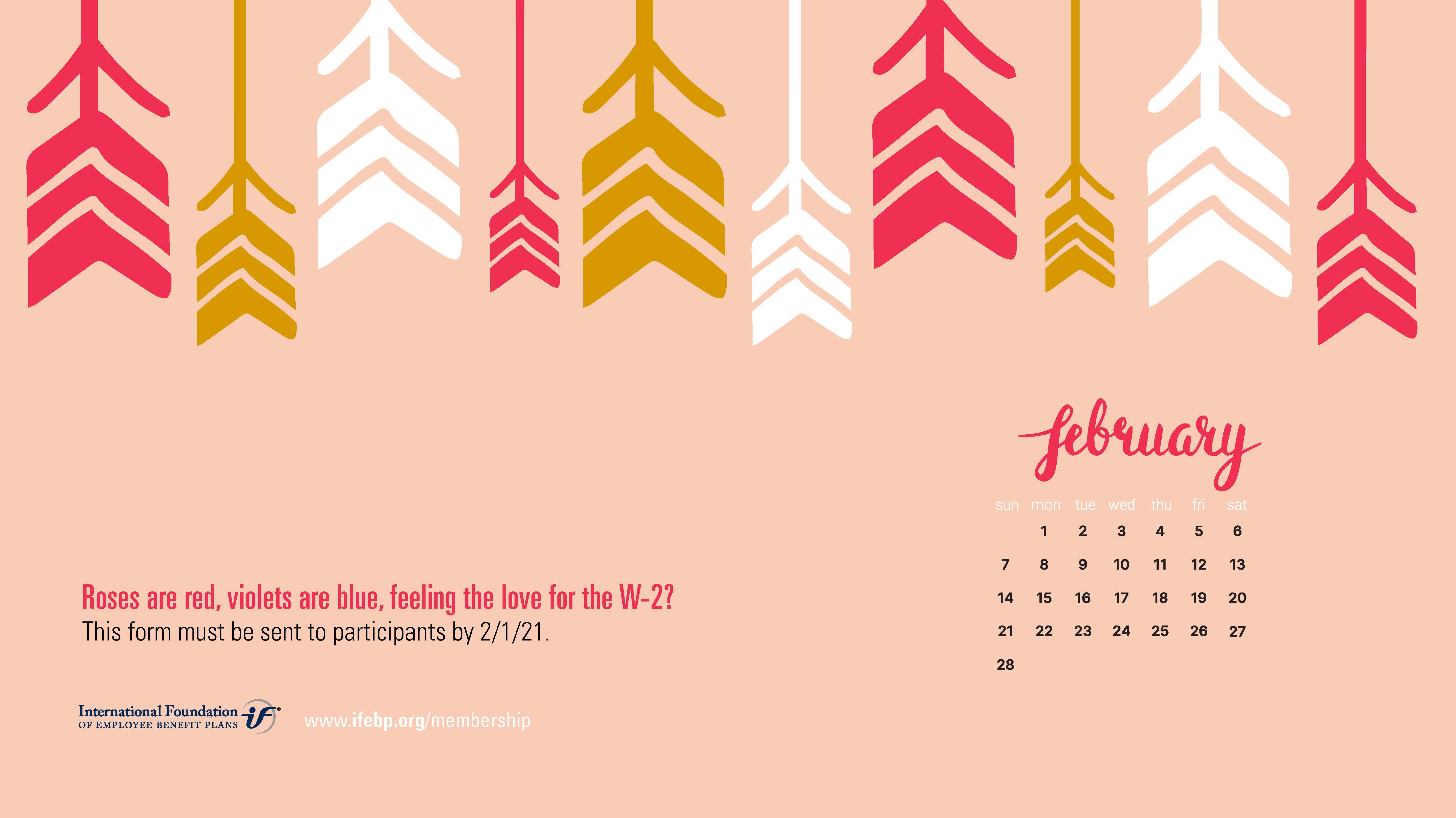 February 2021 Calendar Desktop Wallpapers