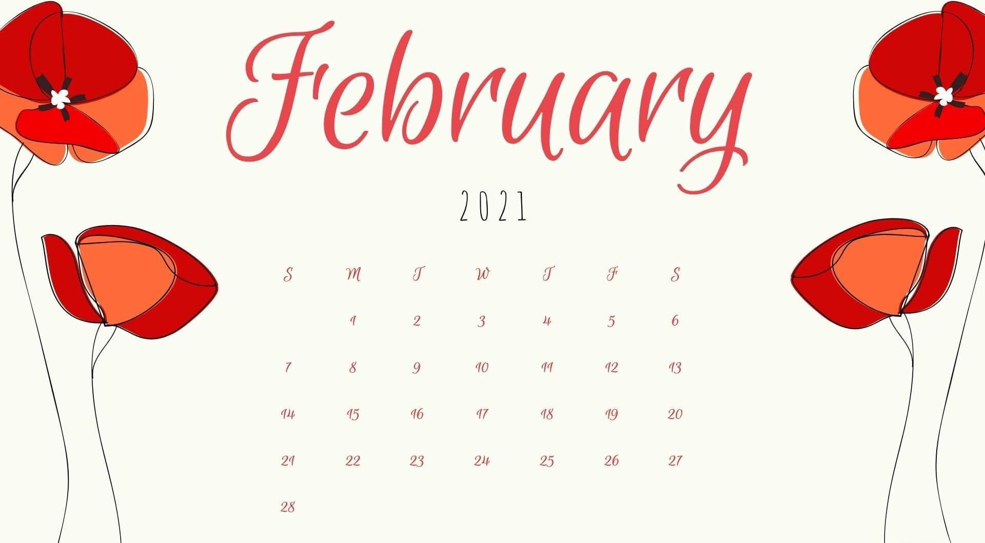 February 2021 Calendar Desktop Wallpapers