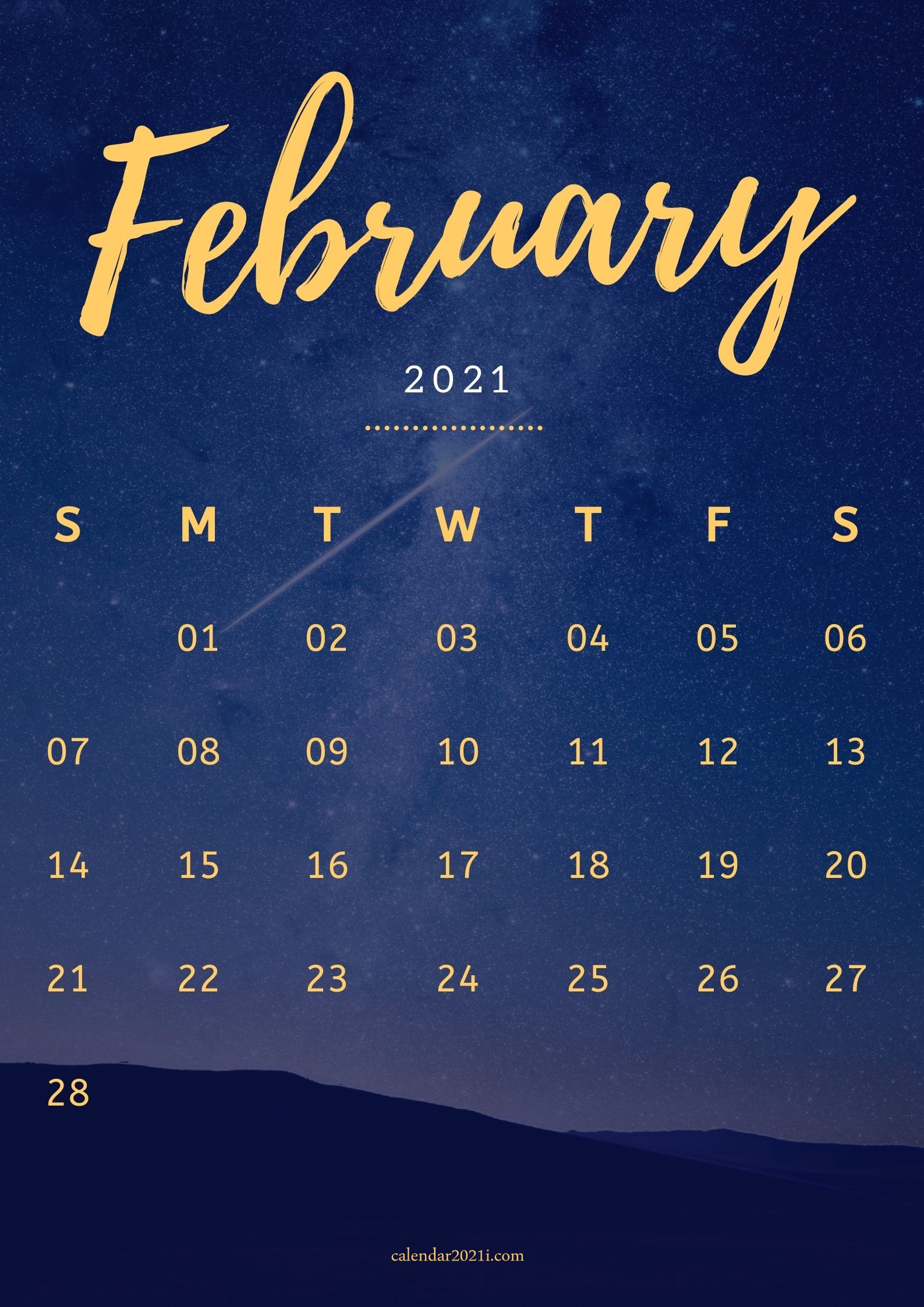 February 2021 Calendar Wallpapers