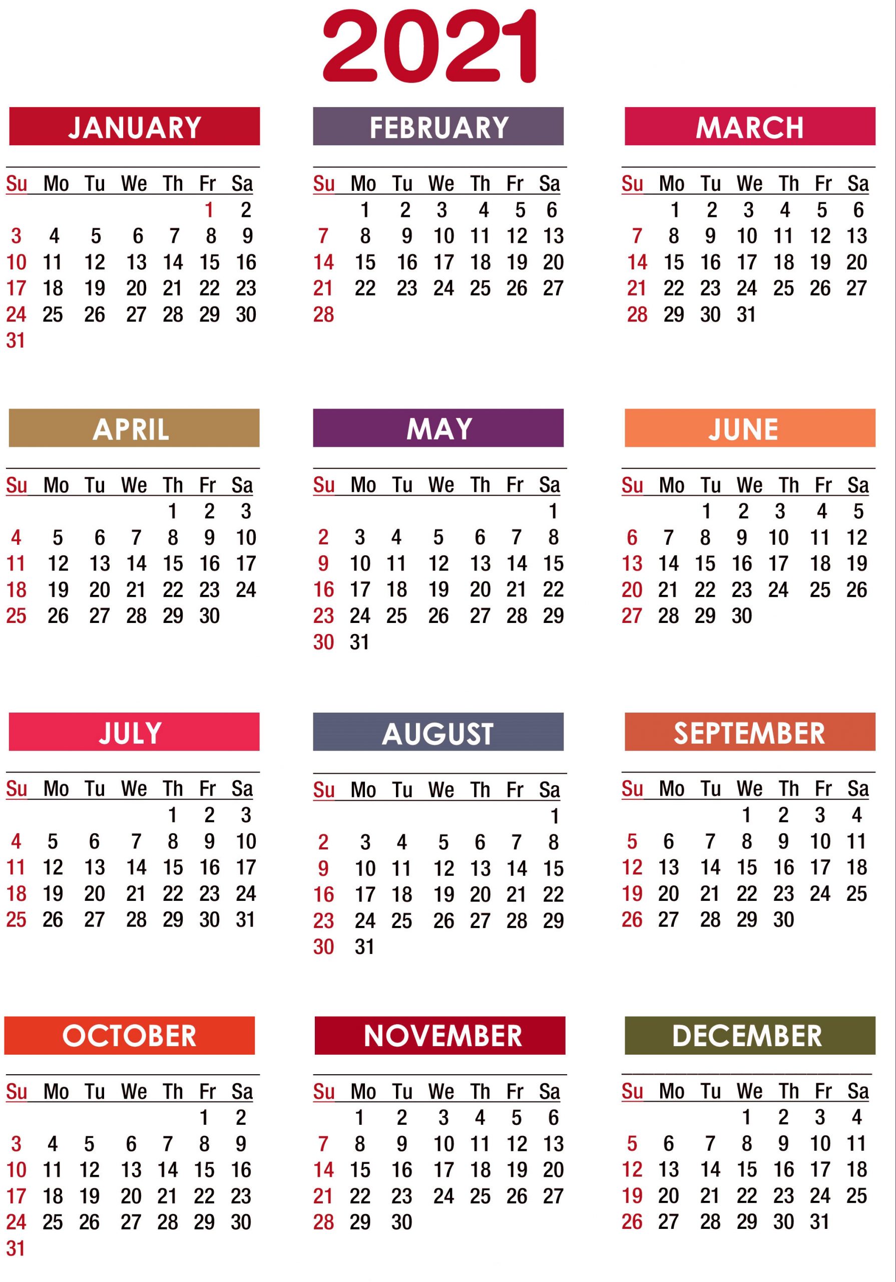 February 2021 Calendar Wallpapers