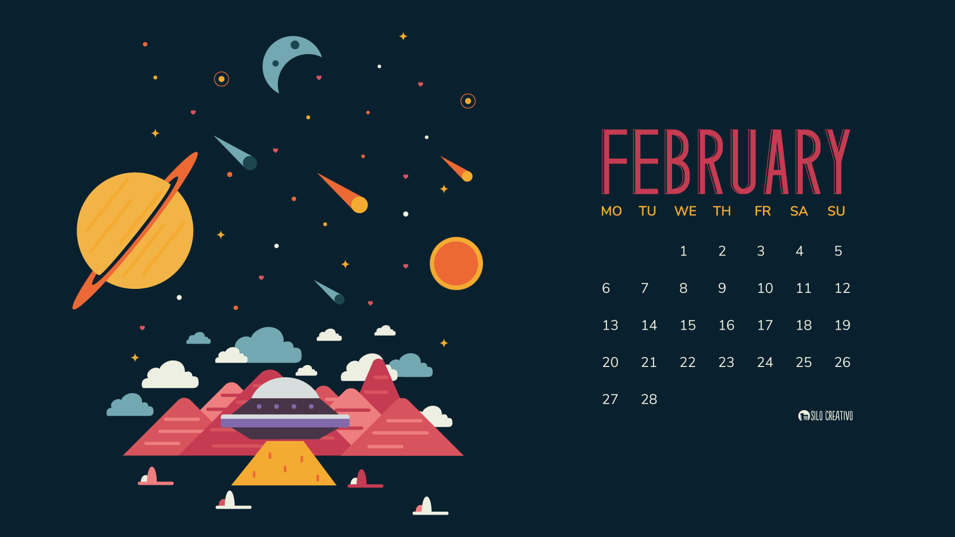 February 2021 Calendar Wallpapers