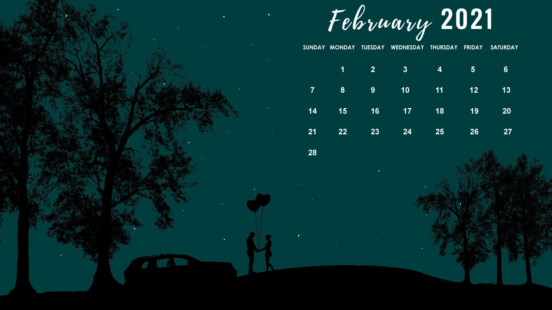 February 2021 Calendar Wallpapers