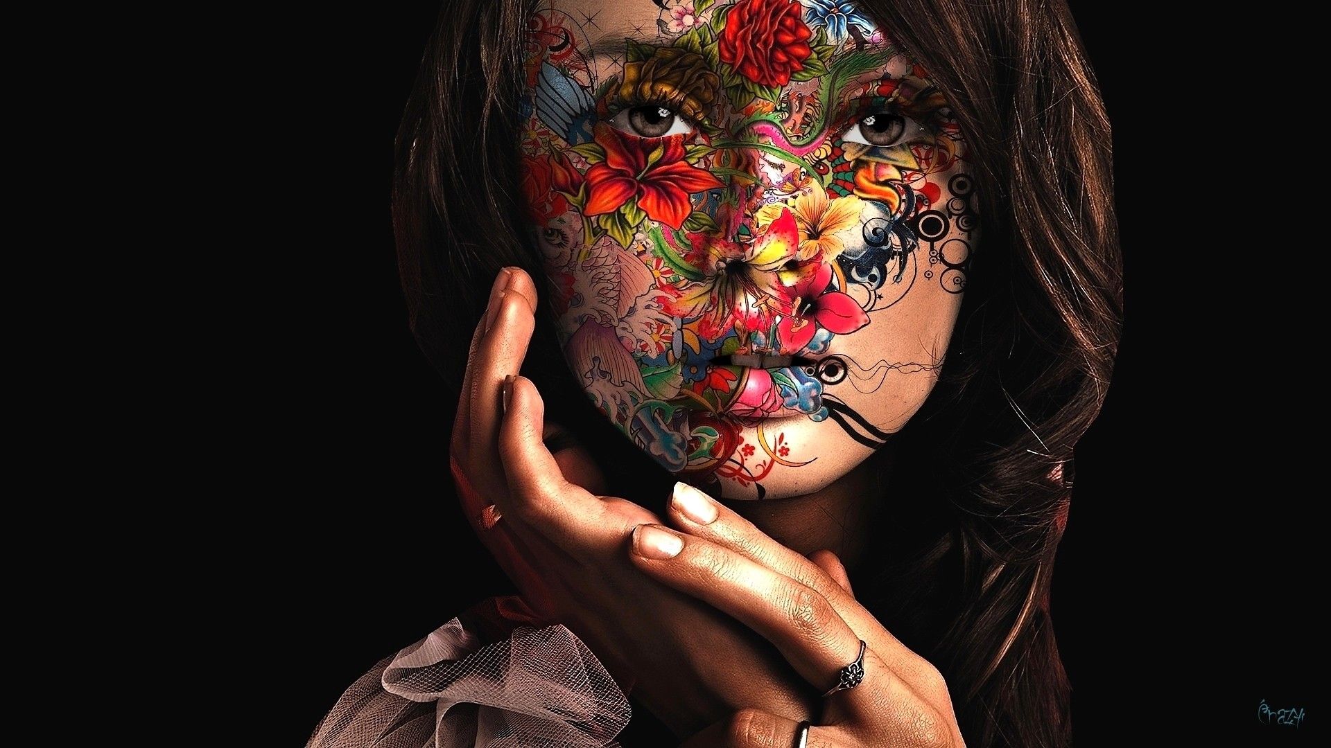 Female Face Art Wallpapers