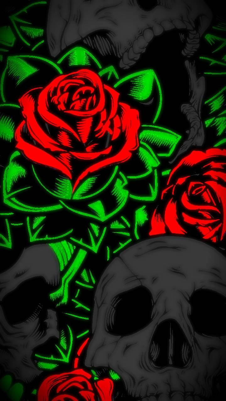 Feminine Skull And Roses Wallpapers