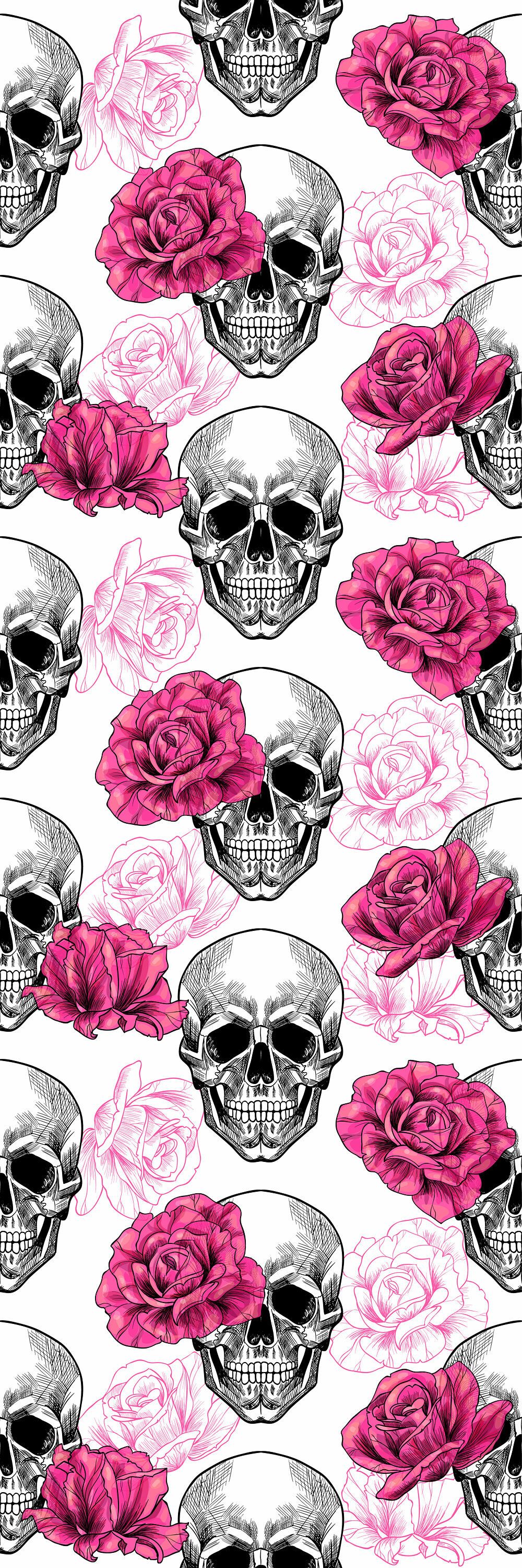 Feminine Skull And Roses Wallpapers