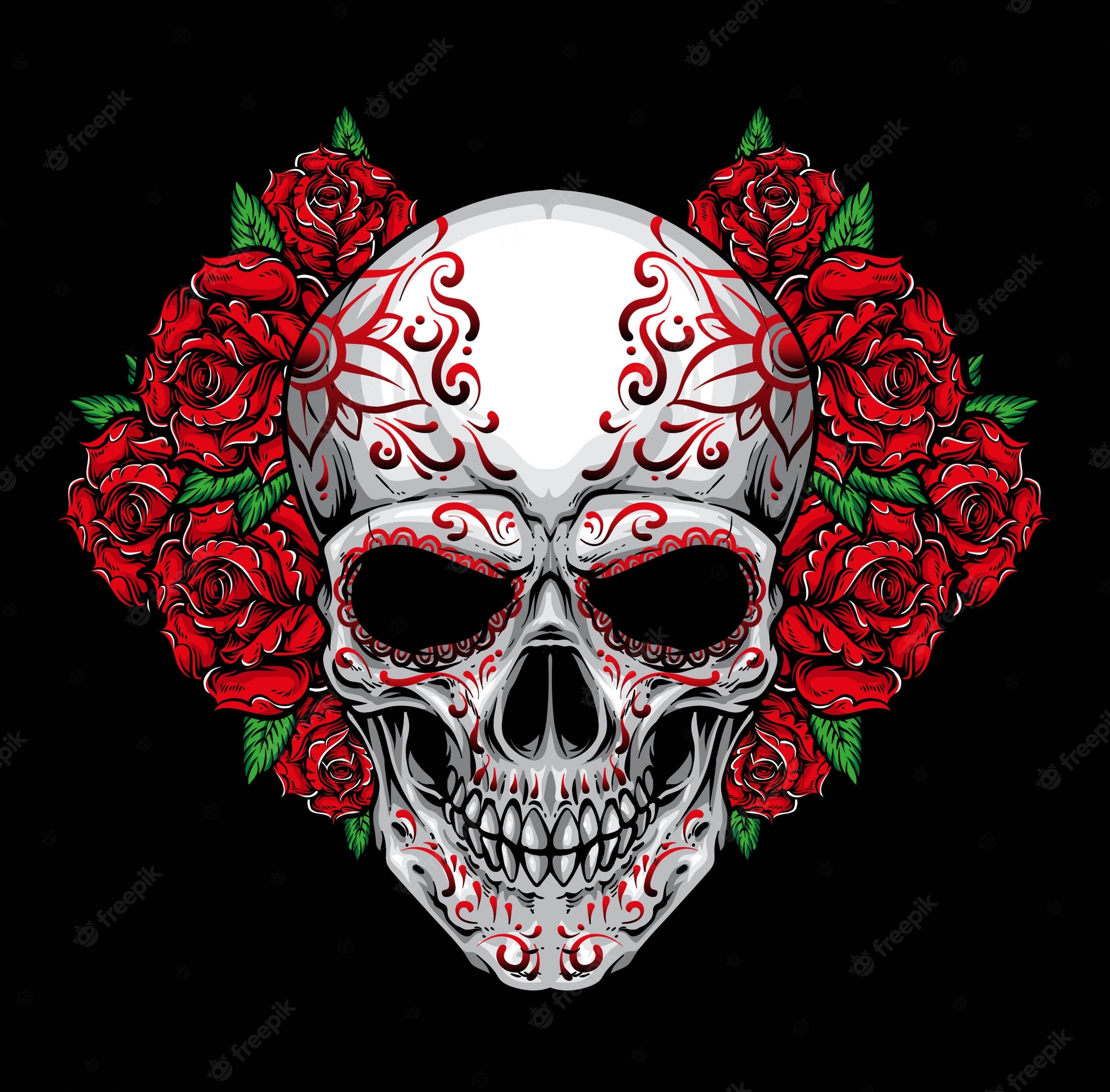 Feminine Skull And Roses Wallpapers