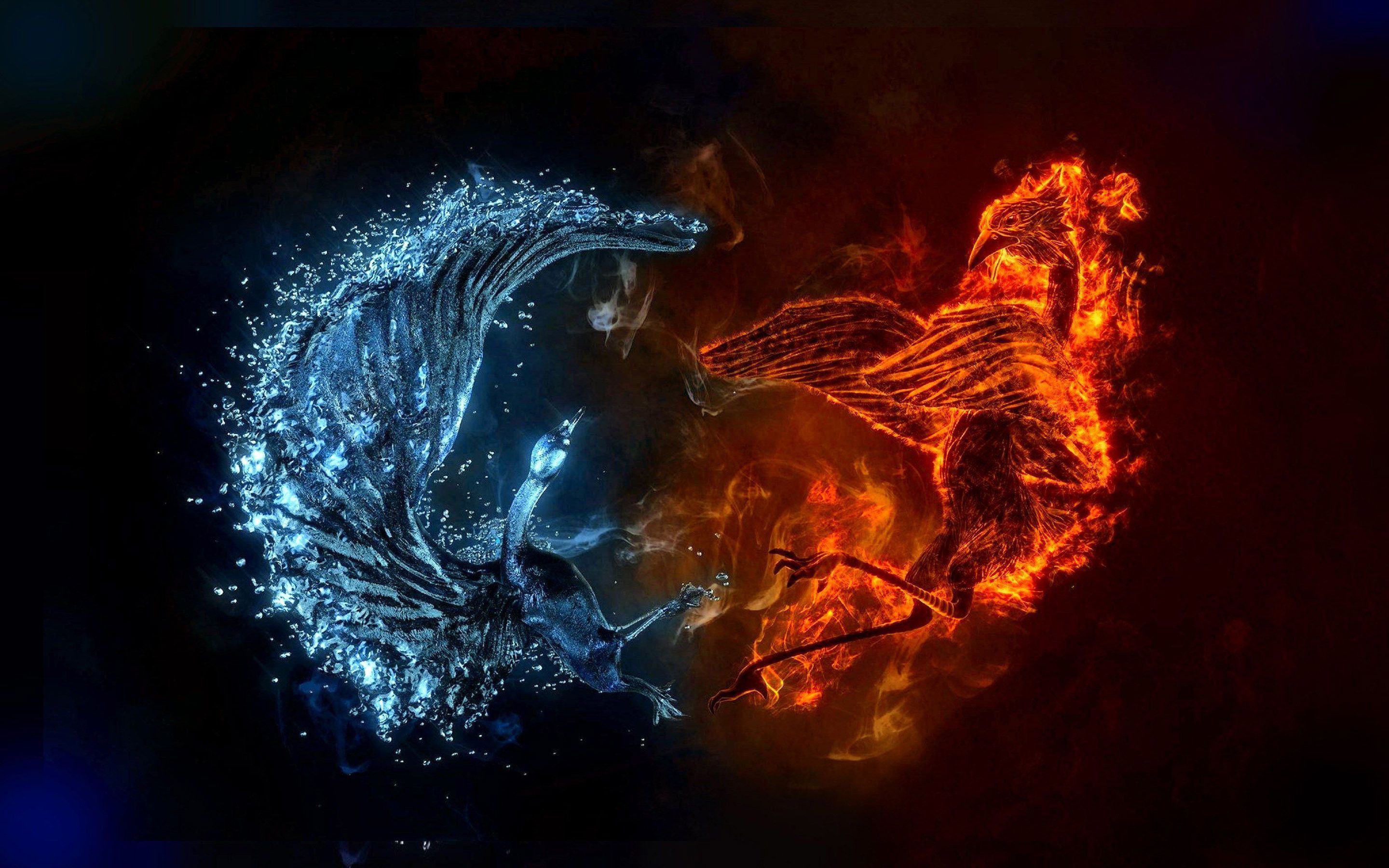 Fire And Water Wolves Wallpapers