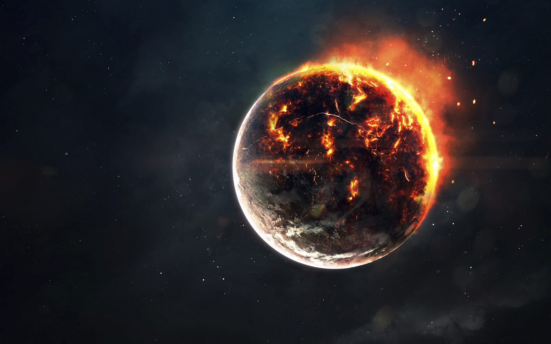 Fire In Space Digital Wallpapers