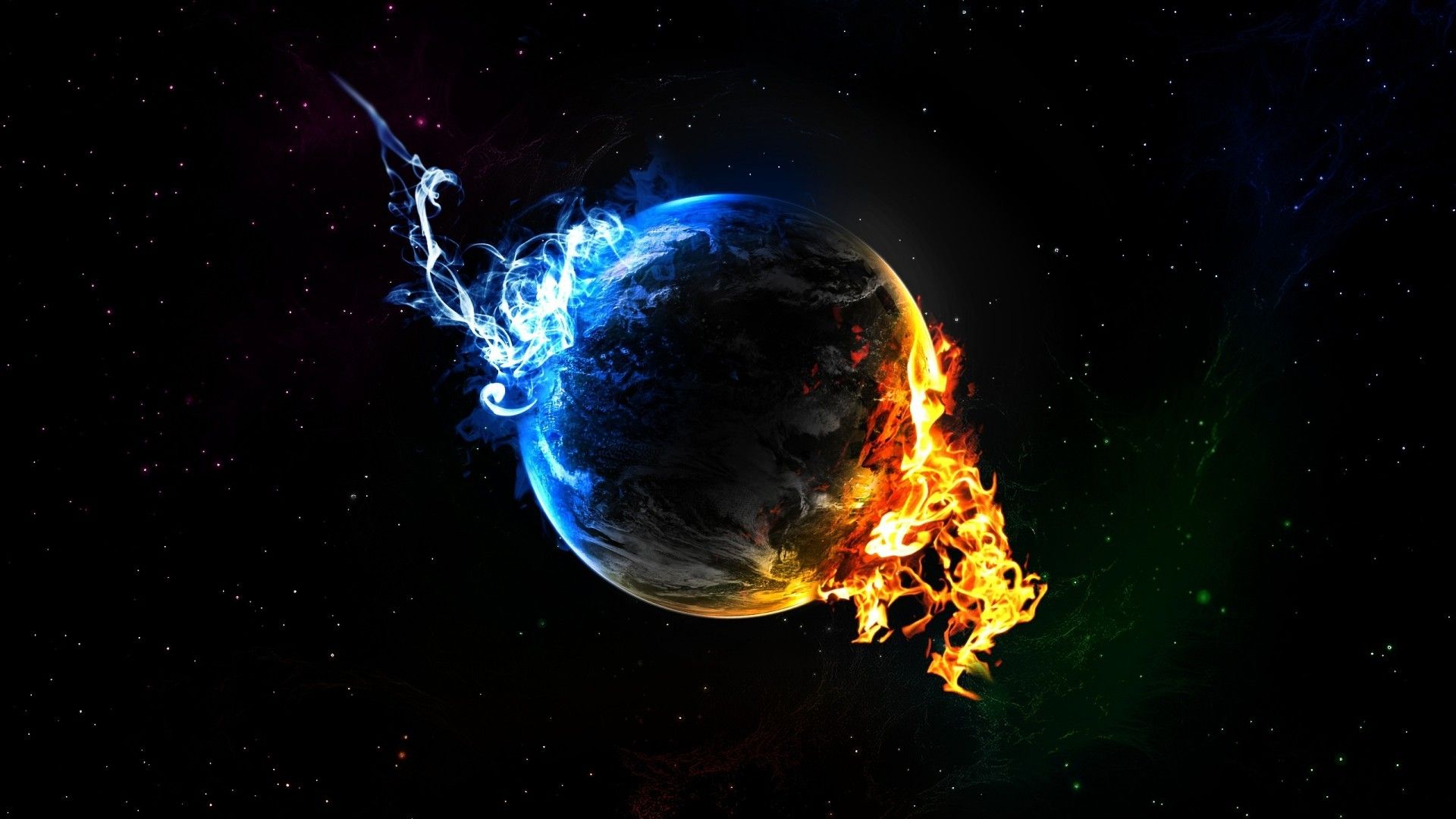 Fire In Space Digital Wallpapers