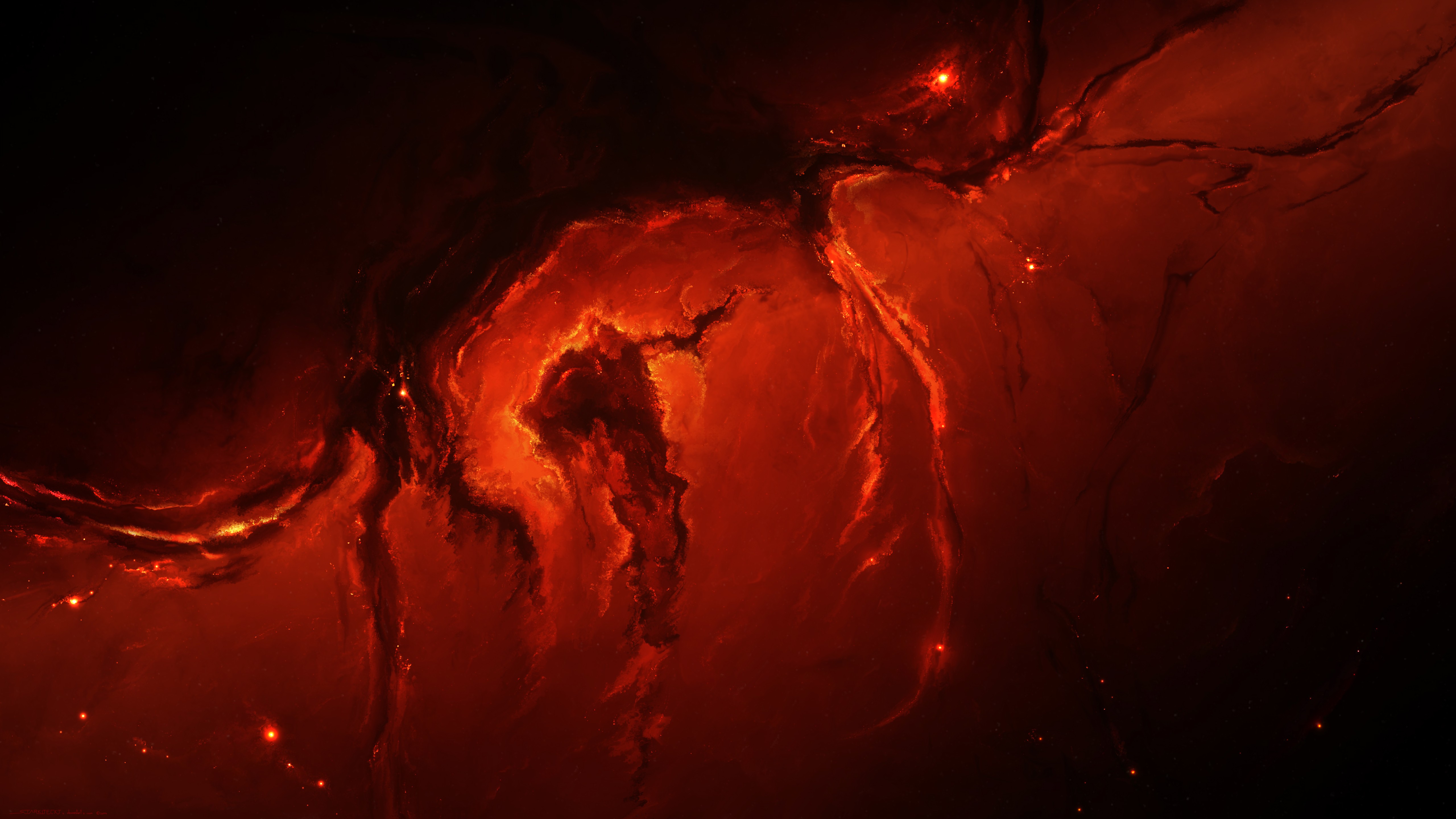 Fire In Space Digital Wallpapers