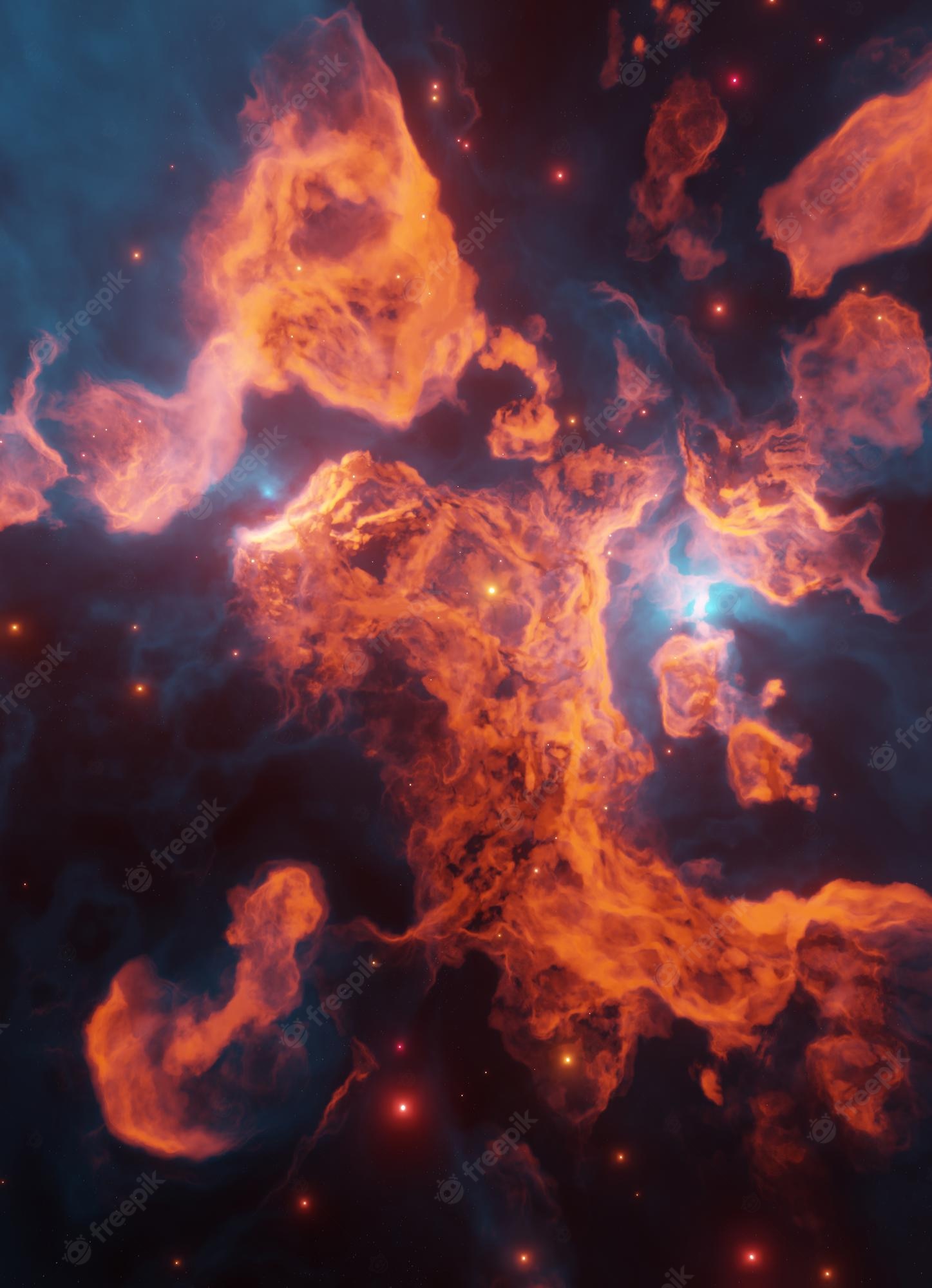 Fire Nebula Digital Wallpapers