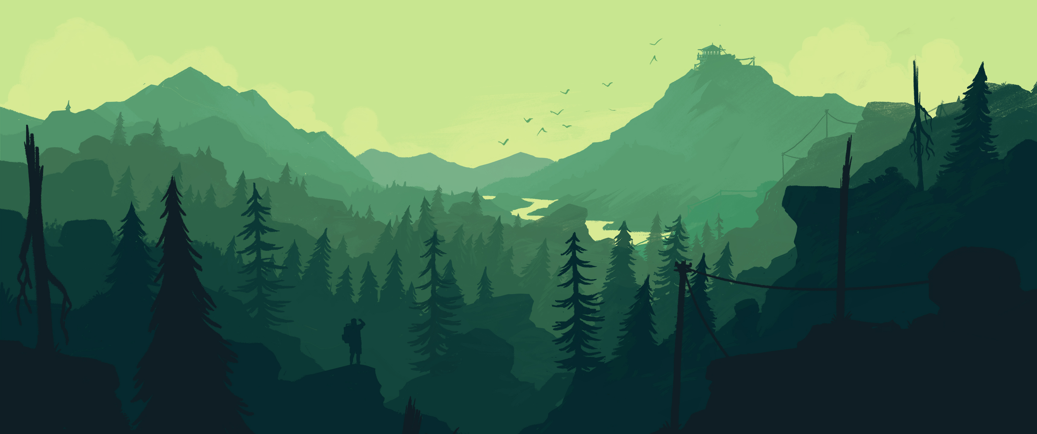 Firewatch Art Style Wallpapers