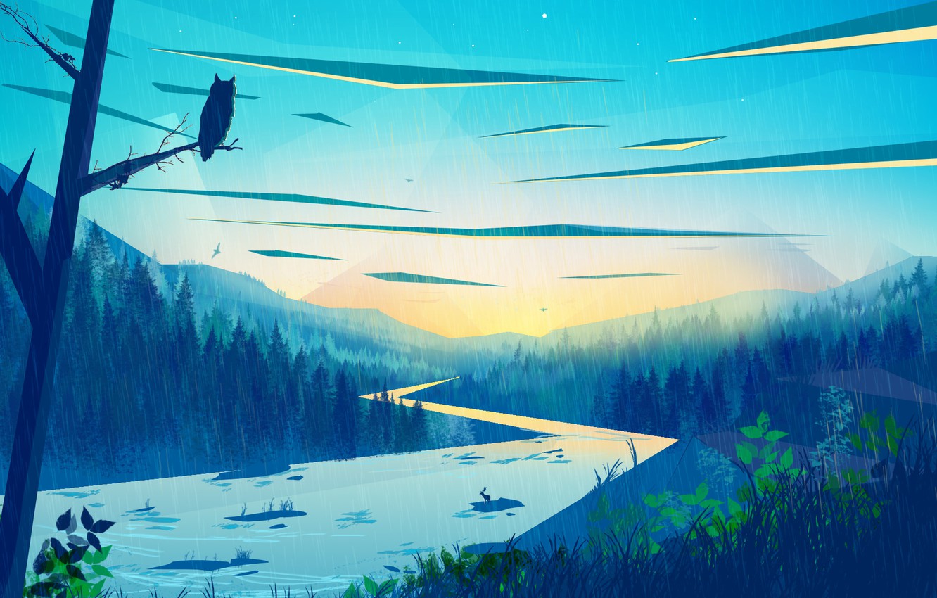 Firewatch Art Style Wallpapers