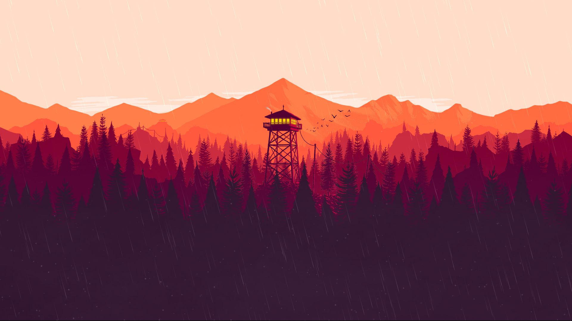 Firewatch Art Style Wallpapers