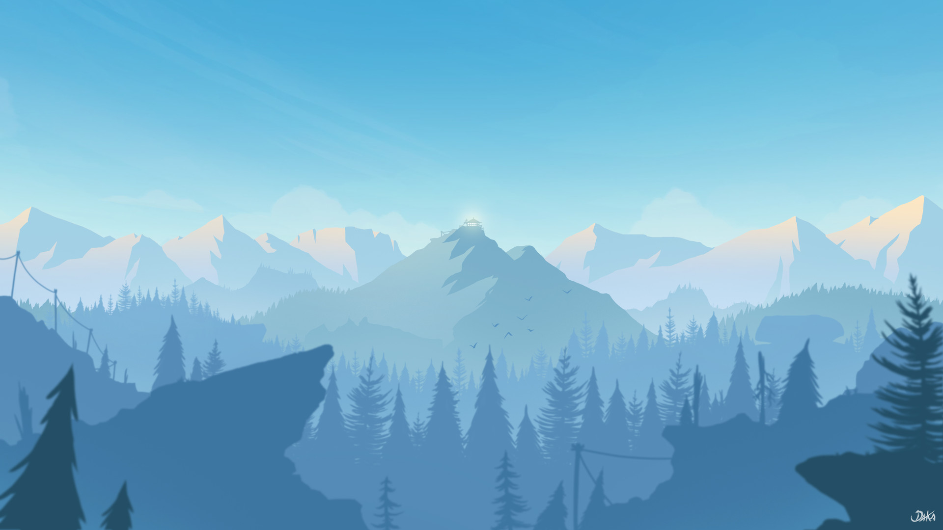 Firewatch Art Style Wallpapers