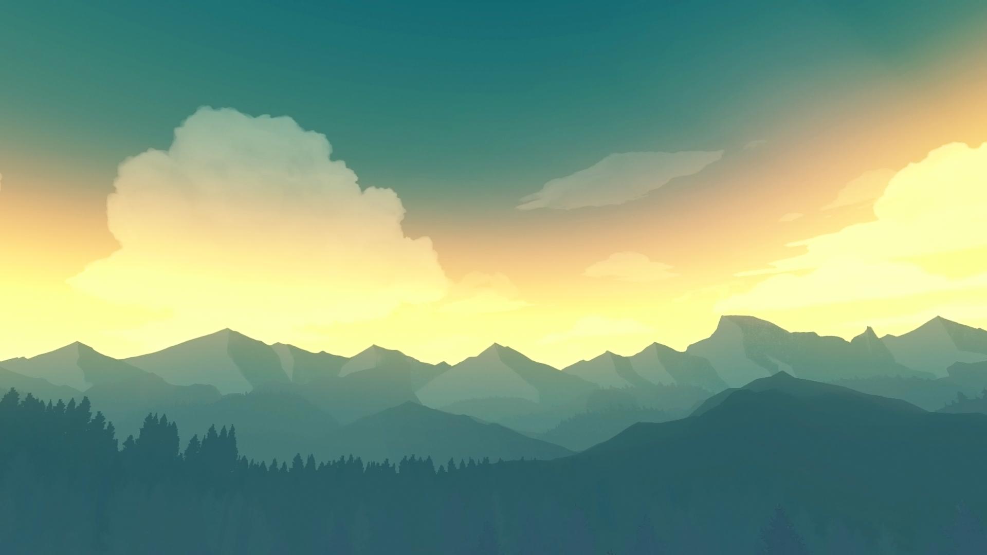 Firewatch Orange Sunset Wallpapers