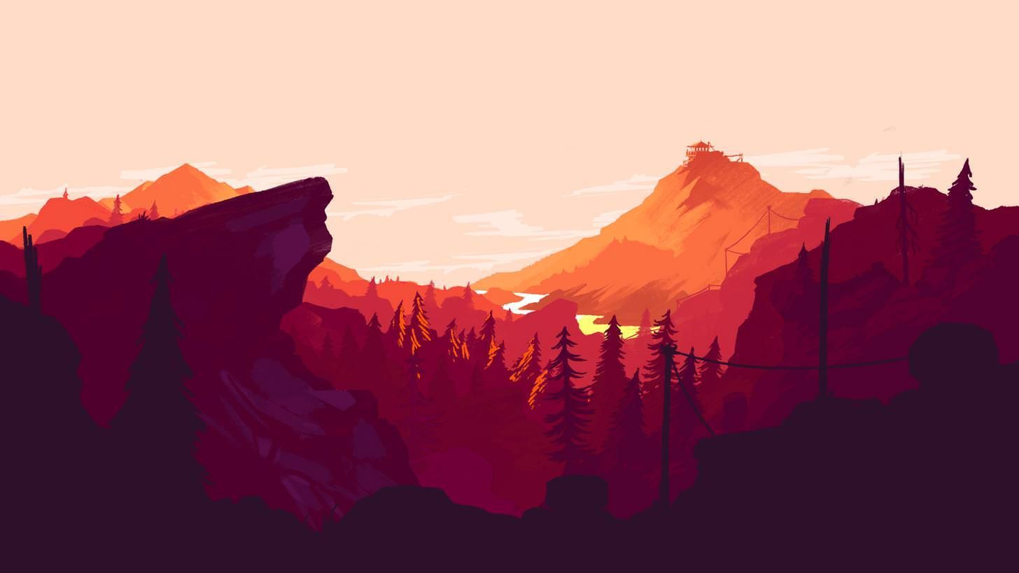 Firewatch Orange Sunset Wallpapers