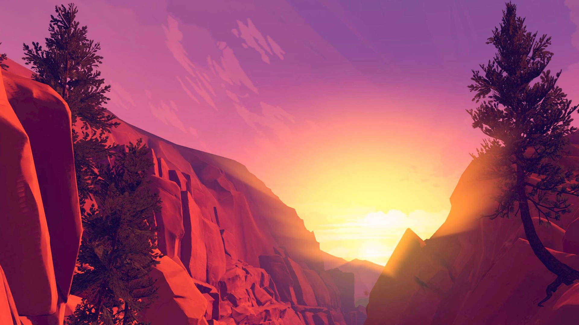 Firewatch Orange Sunset Wallpapers