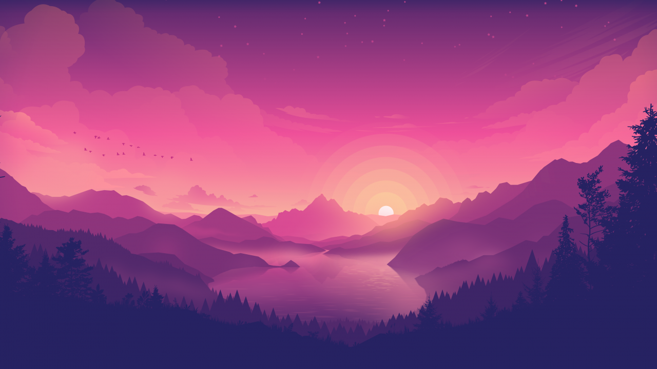 Firewatch Sunrise Minimal Wallpapers