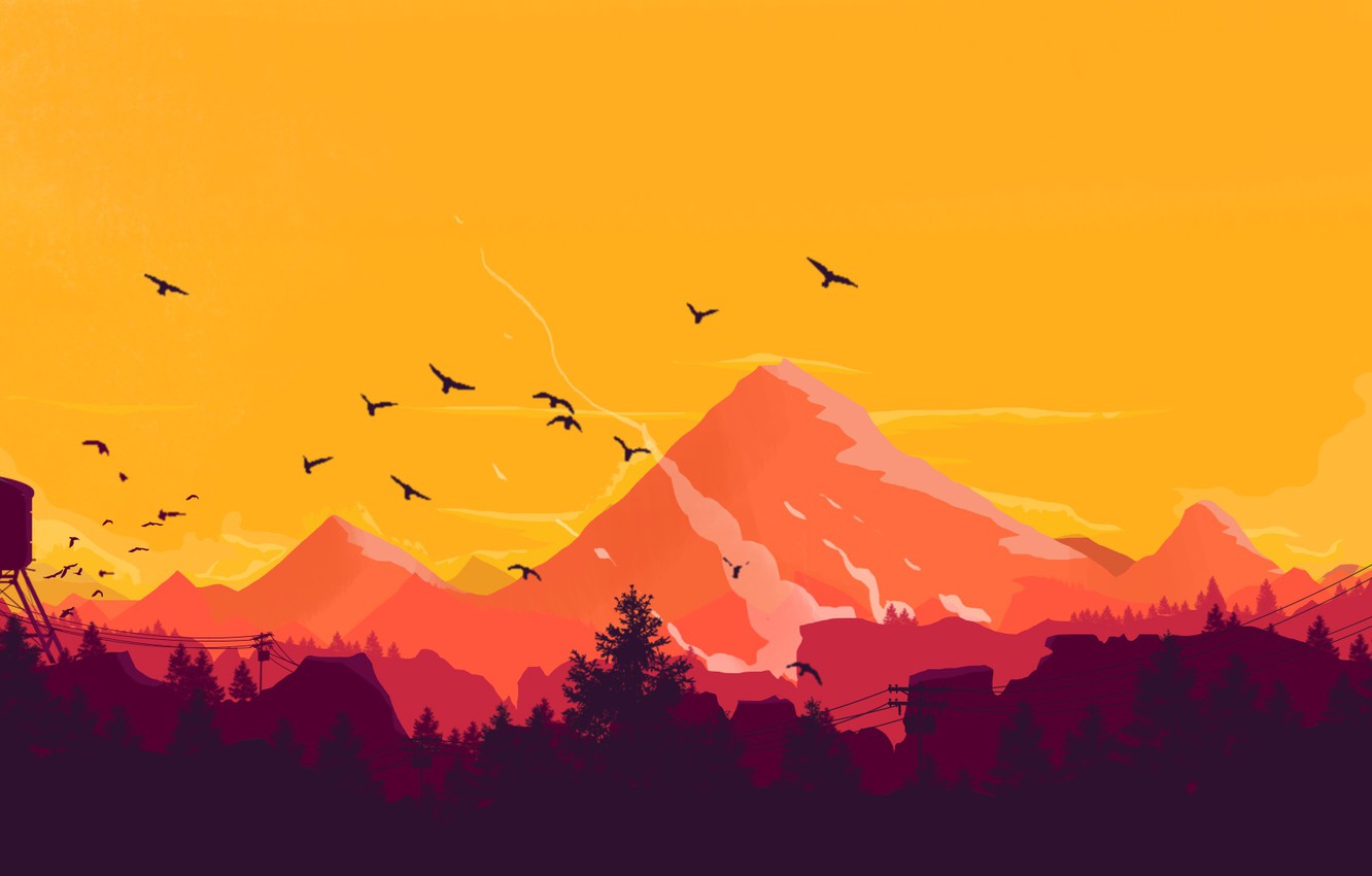 Firewatch Sunrise Minimal Wallpapers