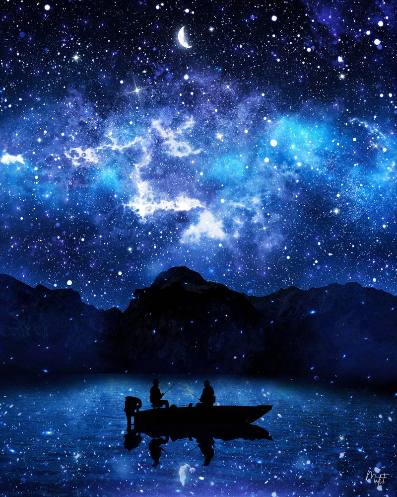 Fishing In Starry Night Wallpapers